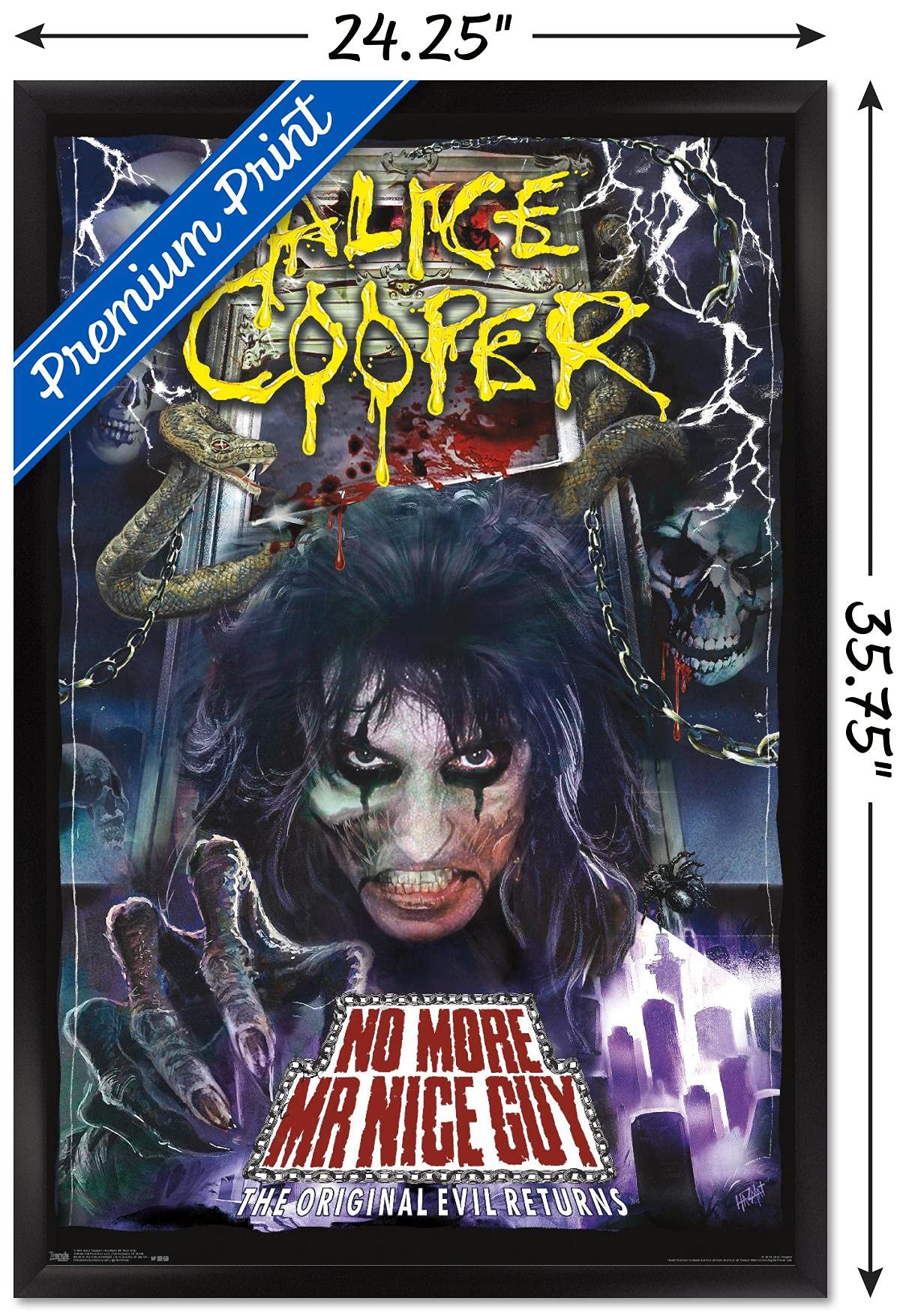 Trends International Alice Cooper - No More Mr. Nice Guy Wall Poster, 22.375'' X 34'', Black Framed Version