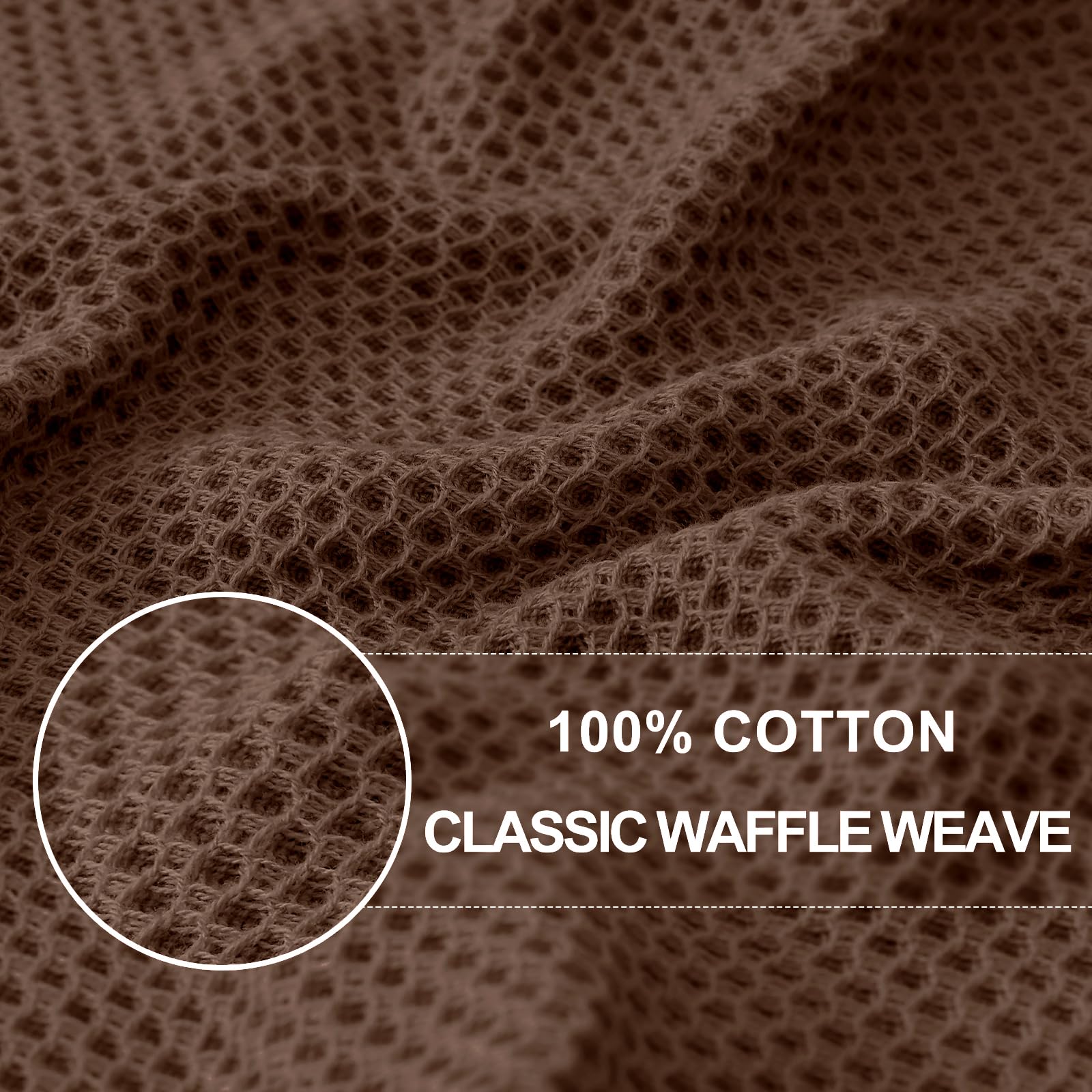 Homaxy 100% Cotton Waffle Weave Kitchen Dish Cloths, Ultra Soft Absorbent Quick Drying Dish Towels, 12 x 12 Inches, 6-Pack, Coff