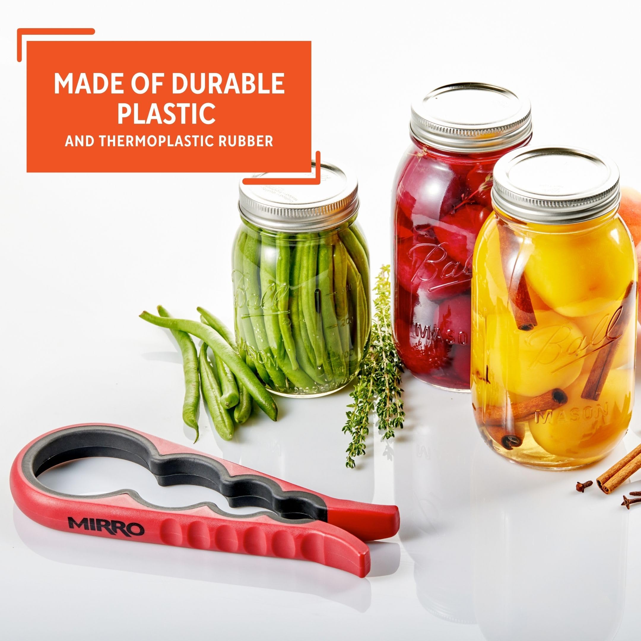 Mirro 4-Hole Silicone Folded Red Canning Jar And Bottle Opener Mir 11306