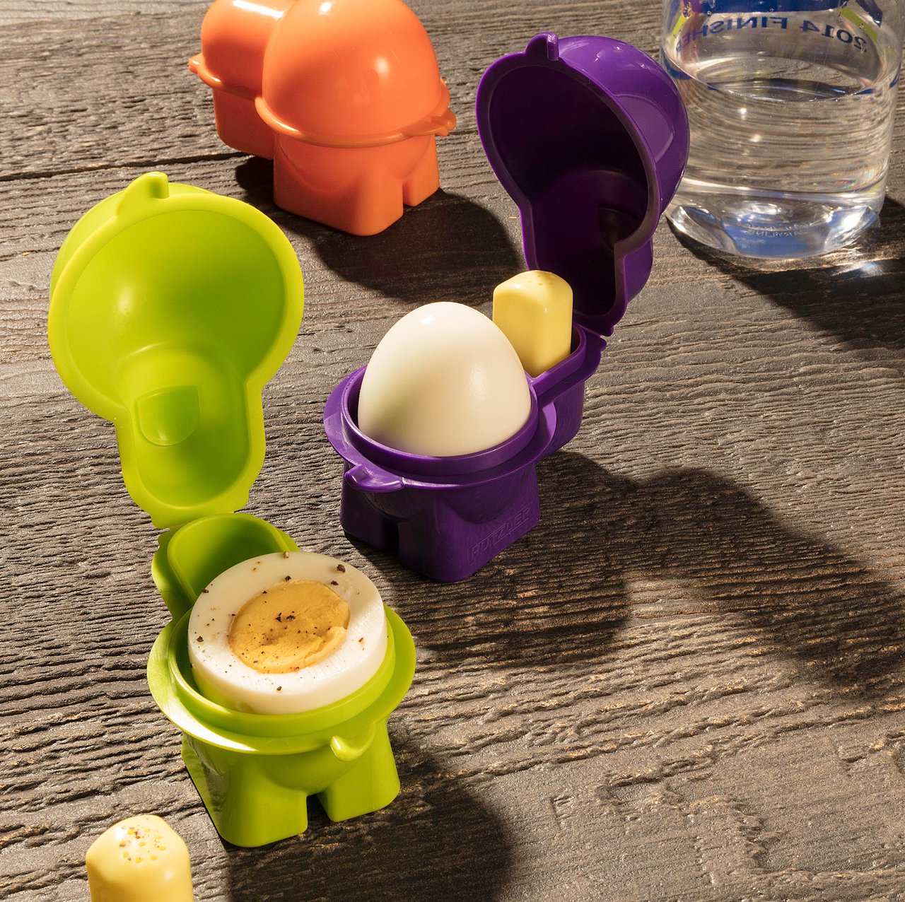Hutzler Egg To-Go Snack Container With Spice Shaker, Orange