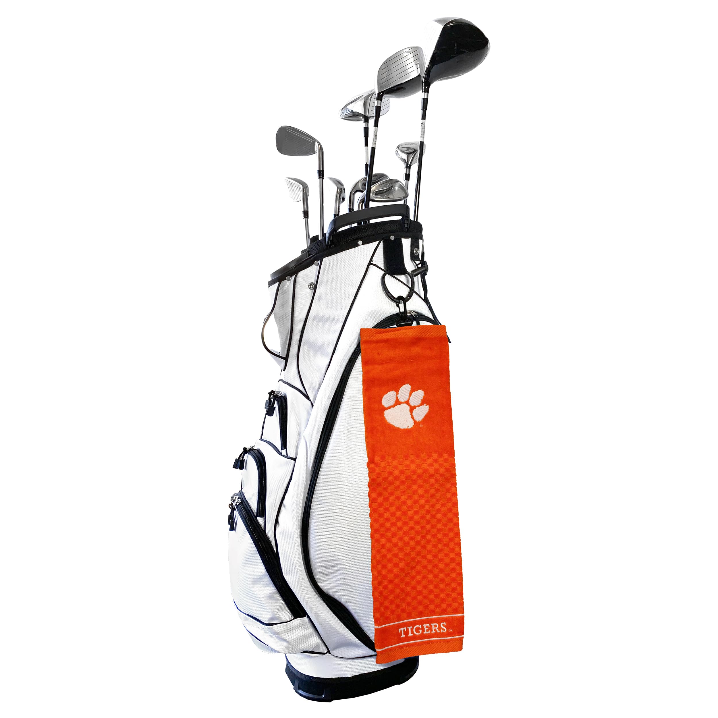 Team Golf Ncaa Clemson Tigers Embroidered Golf Towel Embroidered Golf Towel, Checkered Scrubber Design, Embroidered Logo