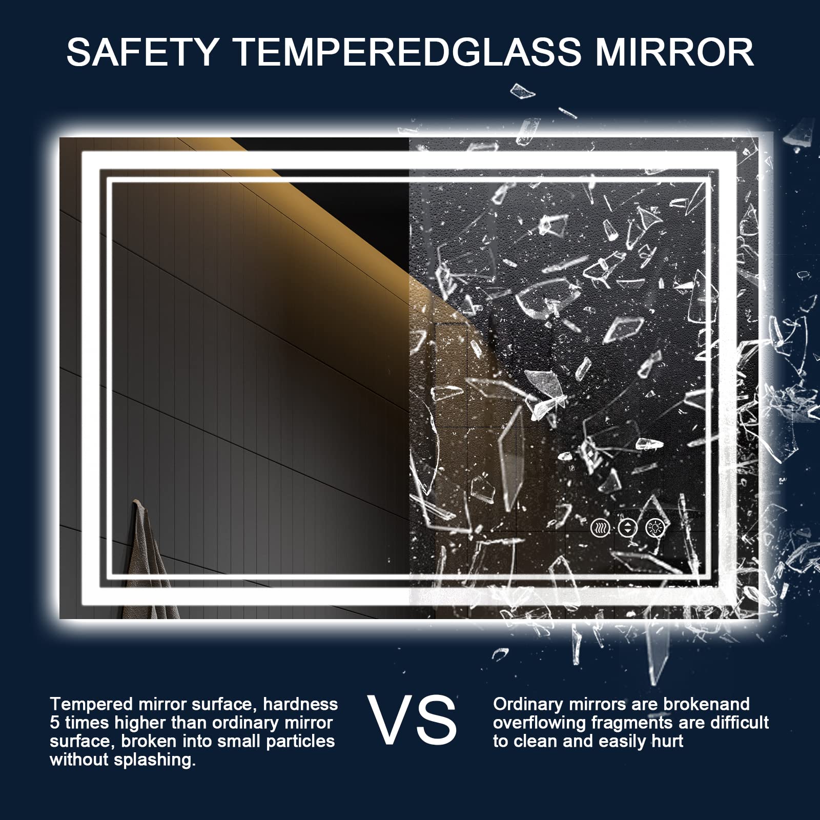 Istripmf 40X30 Inch Led Bathroom Mirror With Lights, Backlit And Front Lighted Bathroom Mirrors For Wall, Anti-Fog Dimmable Memo