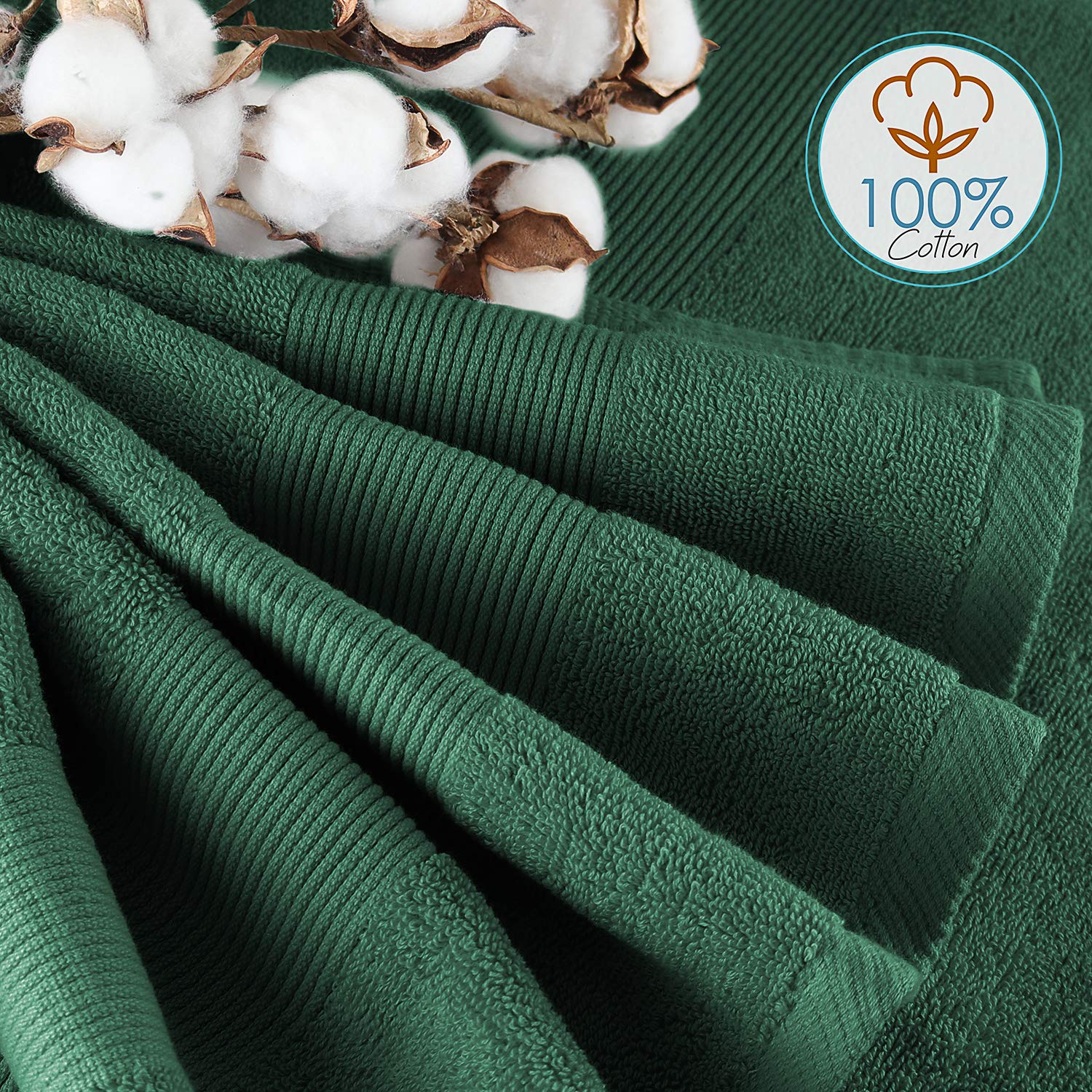 Hearth & Harbor Bath Towels For Bathroom - 100% Ring Spun Cotton Luxury Bathroom Towels - Ultra Soft & Highly Absorbent Bath Tow