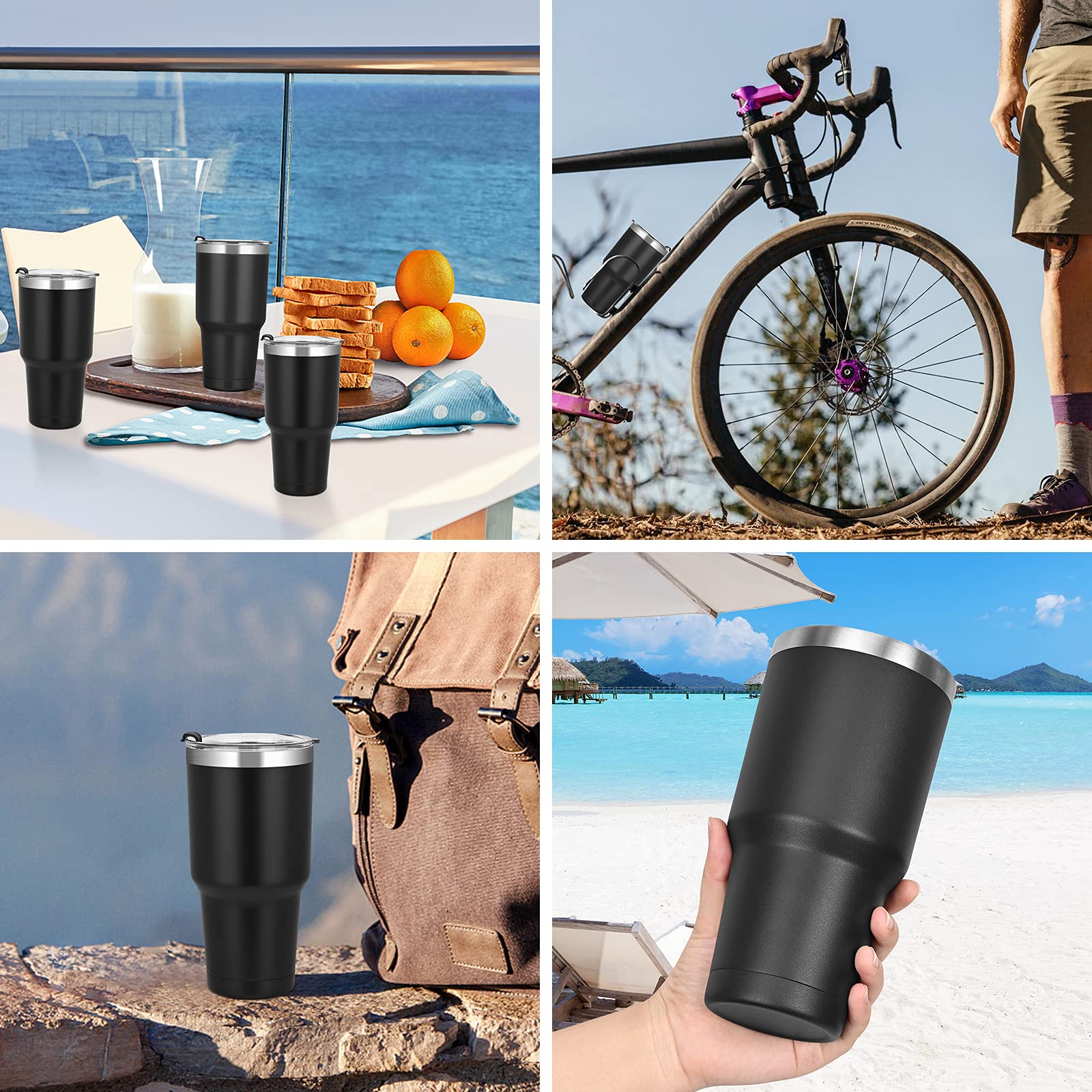 Lifecapido 30Oz Stainless Steel Tumbler, Insulated Coffee Tumbler Cup, Double Wall Vacuum Insulated Travel Tumbler With Lid And