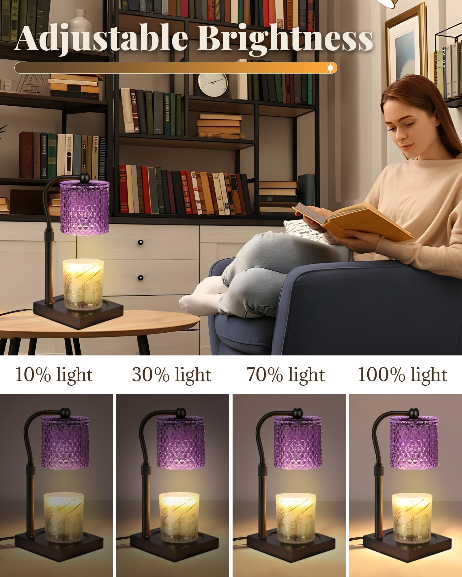 Linstaine Candle Warmer Lamp with Timer Dimmer Adjustable Height, White Elephant Gifts for Women, House Warming New Home Decor G