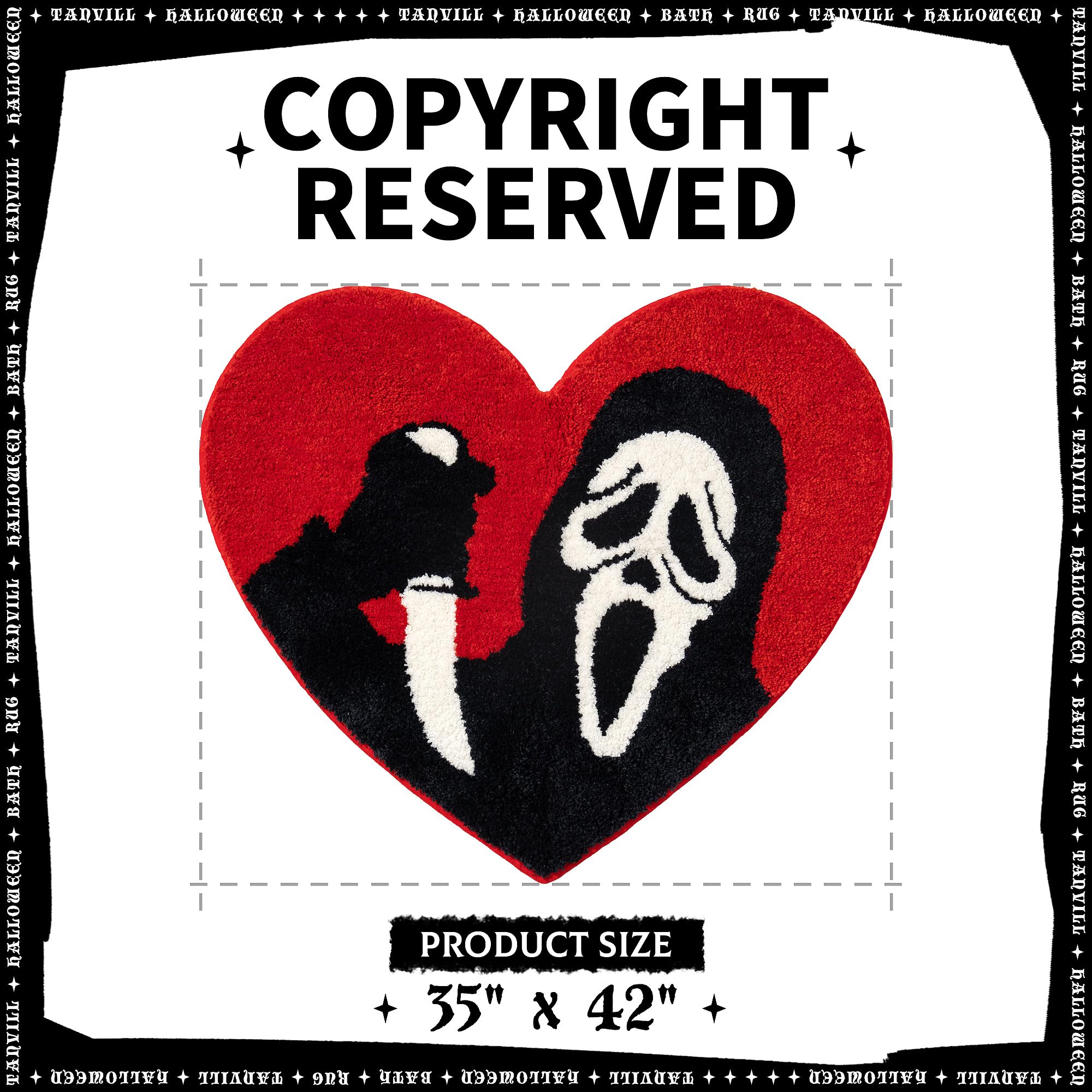 Tanvill Halloween Bathroom Rugs Black Red Bath Mat Non Slip, 35   X42    Funny Skull Large Bath Rugs Washable Absorbent Gothic D