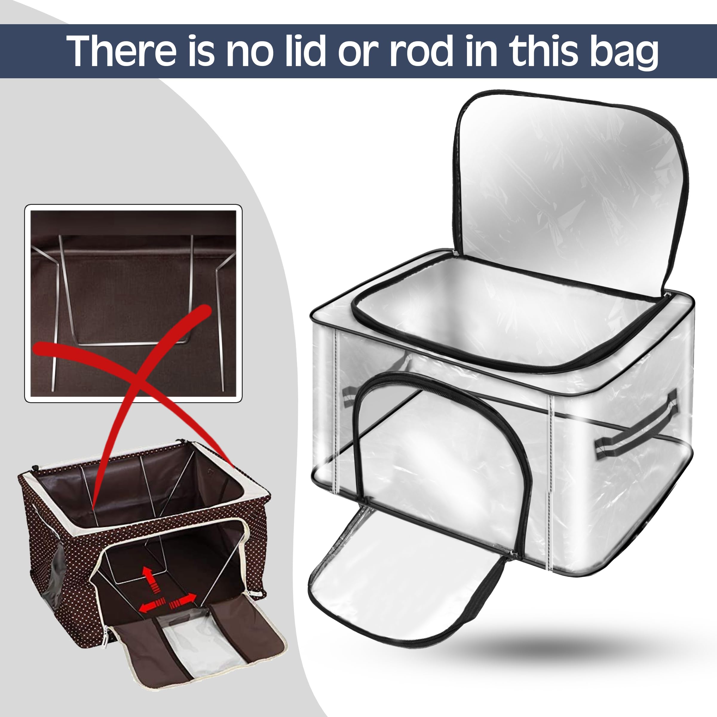 Storite 3 Pack 28 L Transparent Pvc Wardrobe Bag Underbed Moisture Proof Cloth Storage Organizer, Storage Box For Clothes Saree