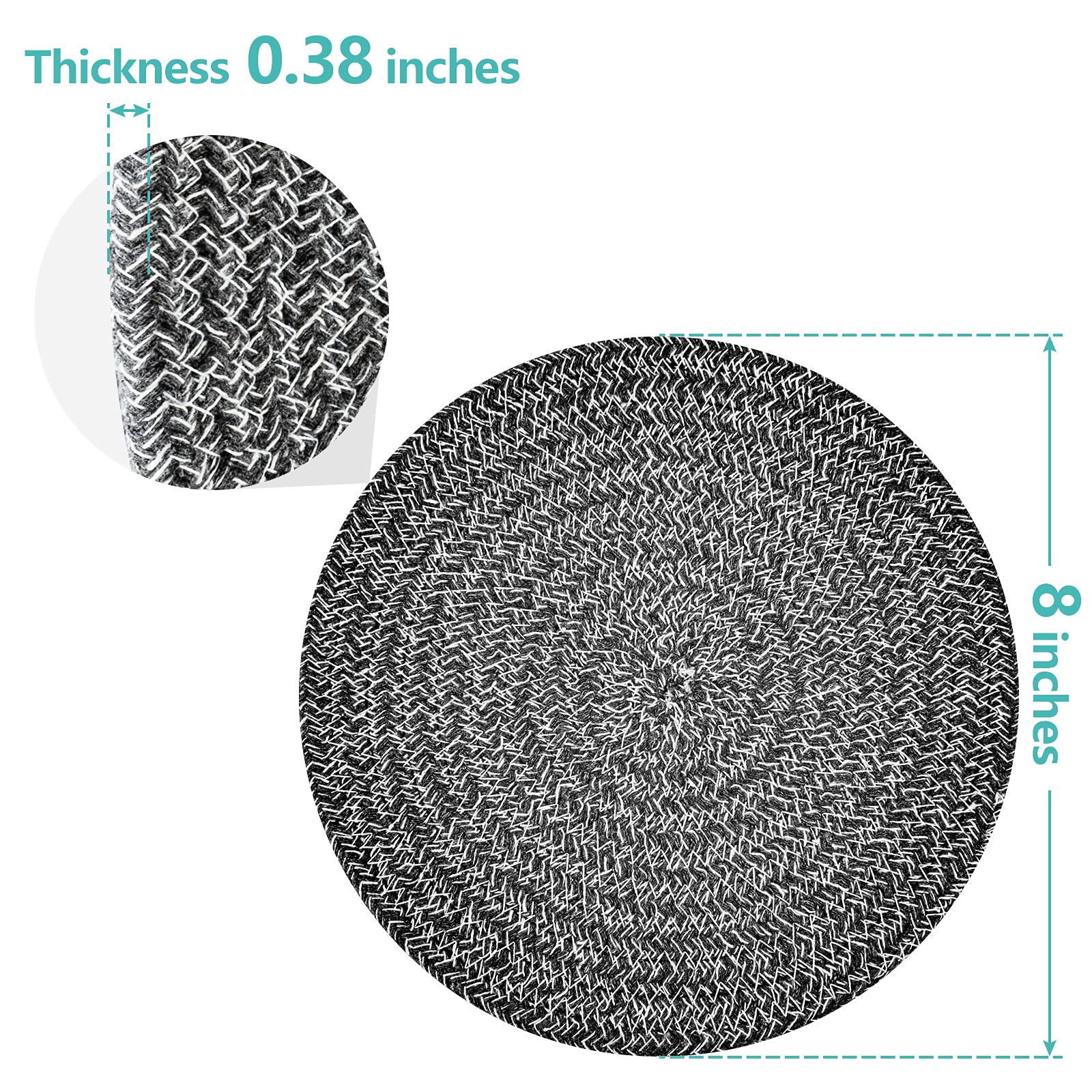 Trivets For Hot Pots And Pans 8 Inches 2 Pcs, Trivet For Hot Dishes, Hot Pads For Kitchen Table, Cooking Potholder Set, Large Co