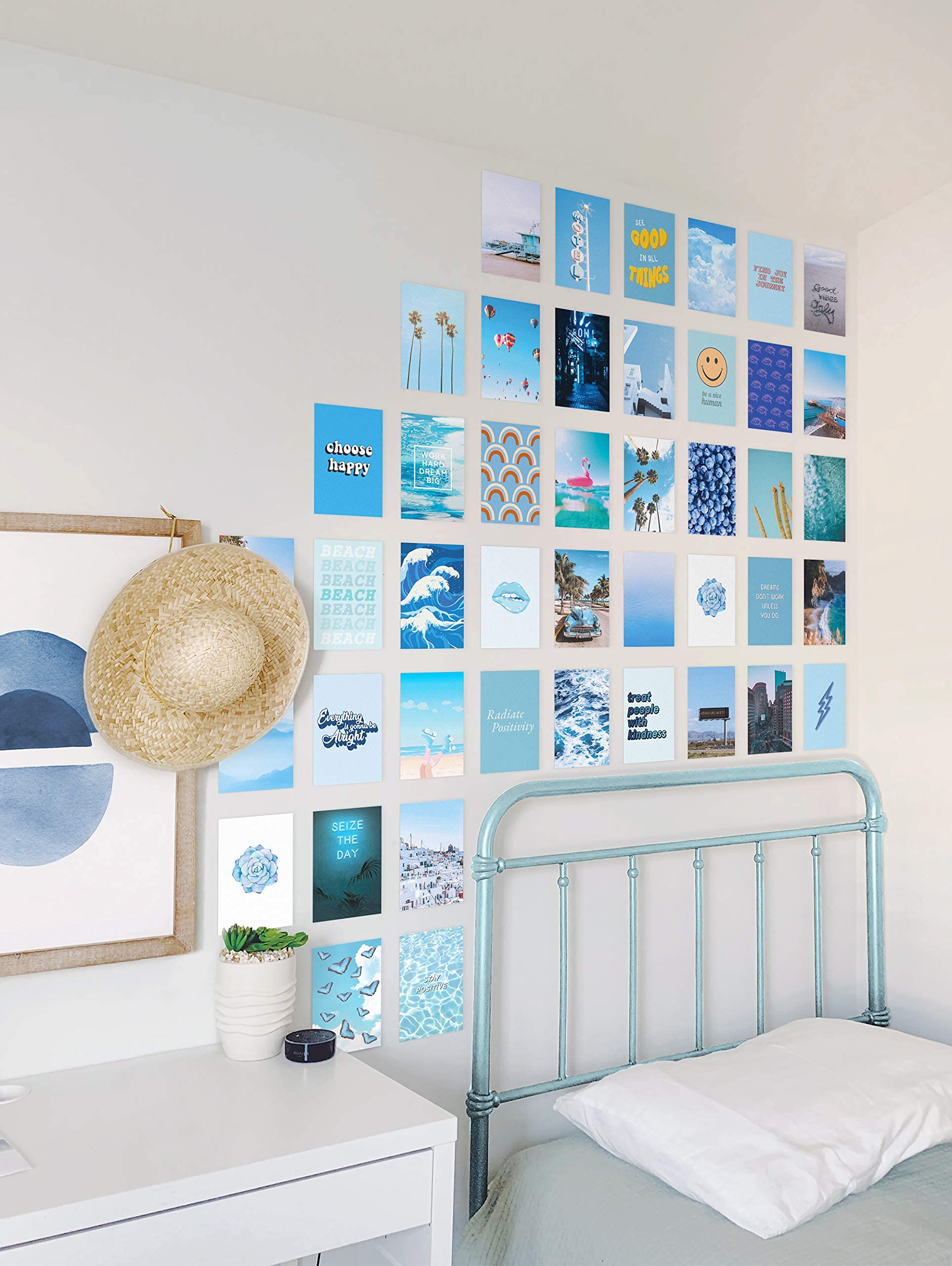 Haus And Hues Blue Photo Collage Kit For Wall Aesthetic D  Cor Beach Aesthetic Posters & Aesthetic Pictures | Aesthetic Blue Col