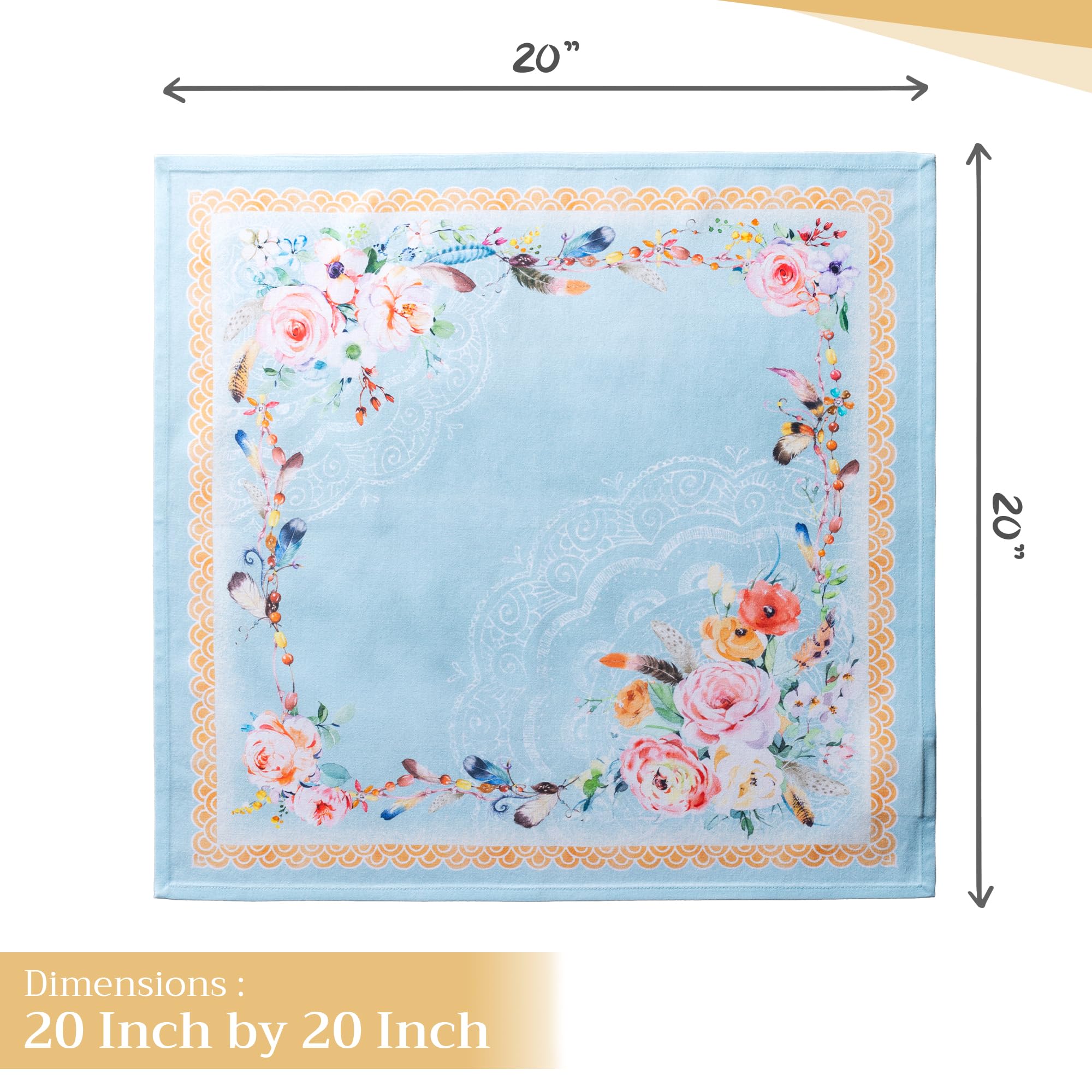 Maison D ' Hermine Napkin 100% Cotton Set Of 4 Decorative Washable Table Cloth Napkins, Dining, Home, Wedding, Banquet, Ibiza -