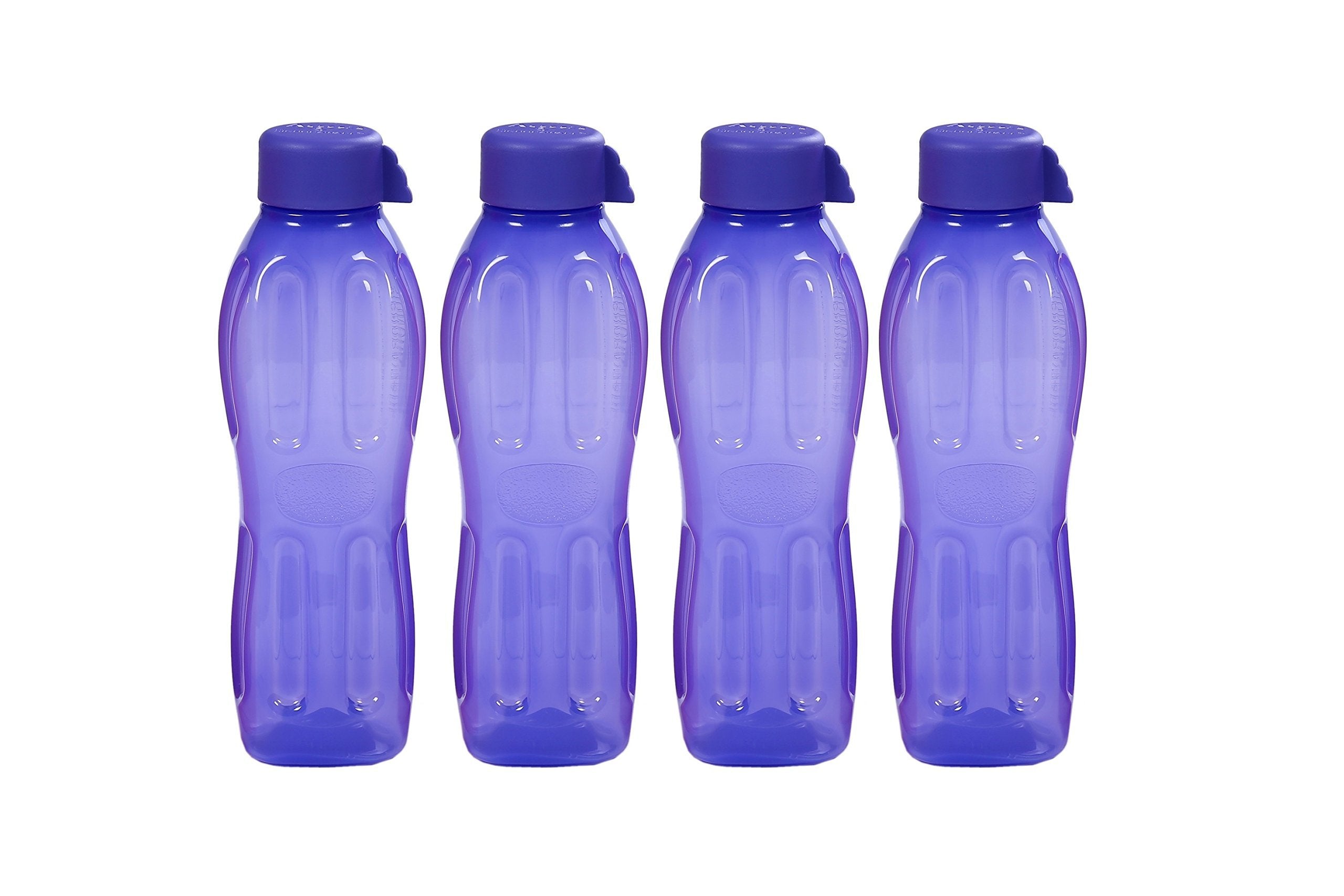 Signora Ware Aqua Plastic Water Bottle Set, 1 Litre, Set Of 4, Deep Violet