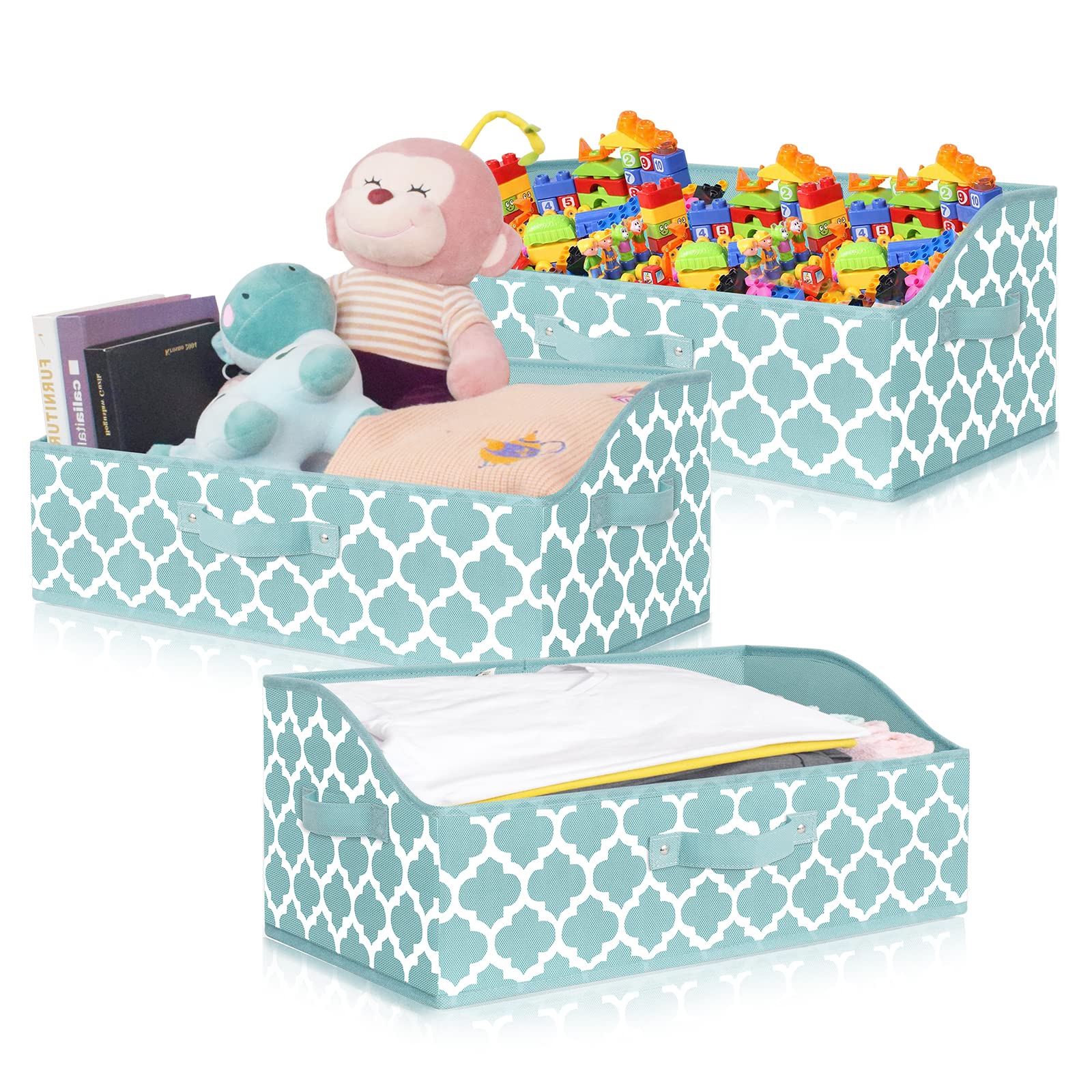Homyfort Closet Storage Bins, Fabric Organizer Baskets With Handles, Trapezoid Storage Boxes For Organizing, Organization Basket