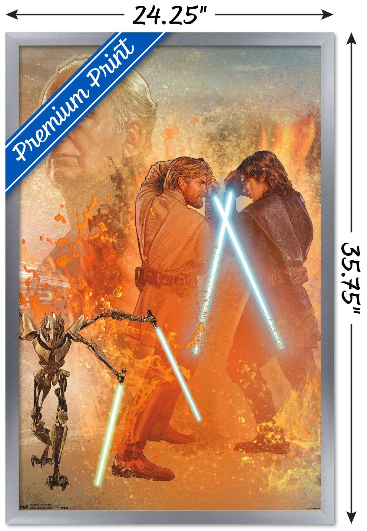 Trends International Star Wars: Revenge Of The Sith - Celebration Mural Wall Poster, 22.375'' X 34'', Silver Framed Version