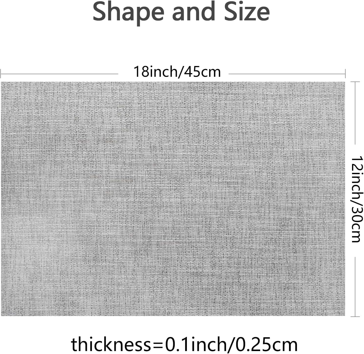 Dachui Placemats Set Of 6, Linen Look Woven Place Mats, Water Resistant, Heat Resistant, Washable, Durable Table Mats (Smoky Gre