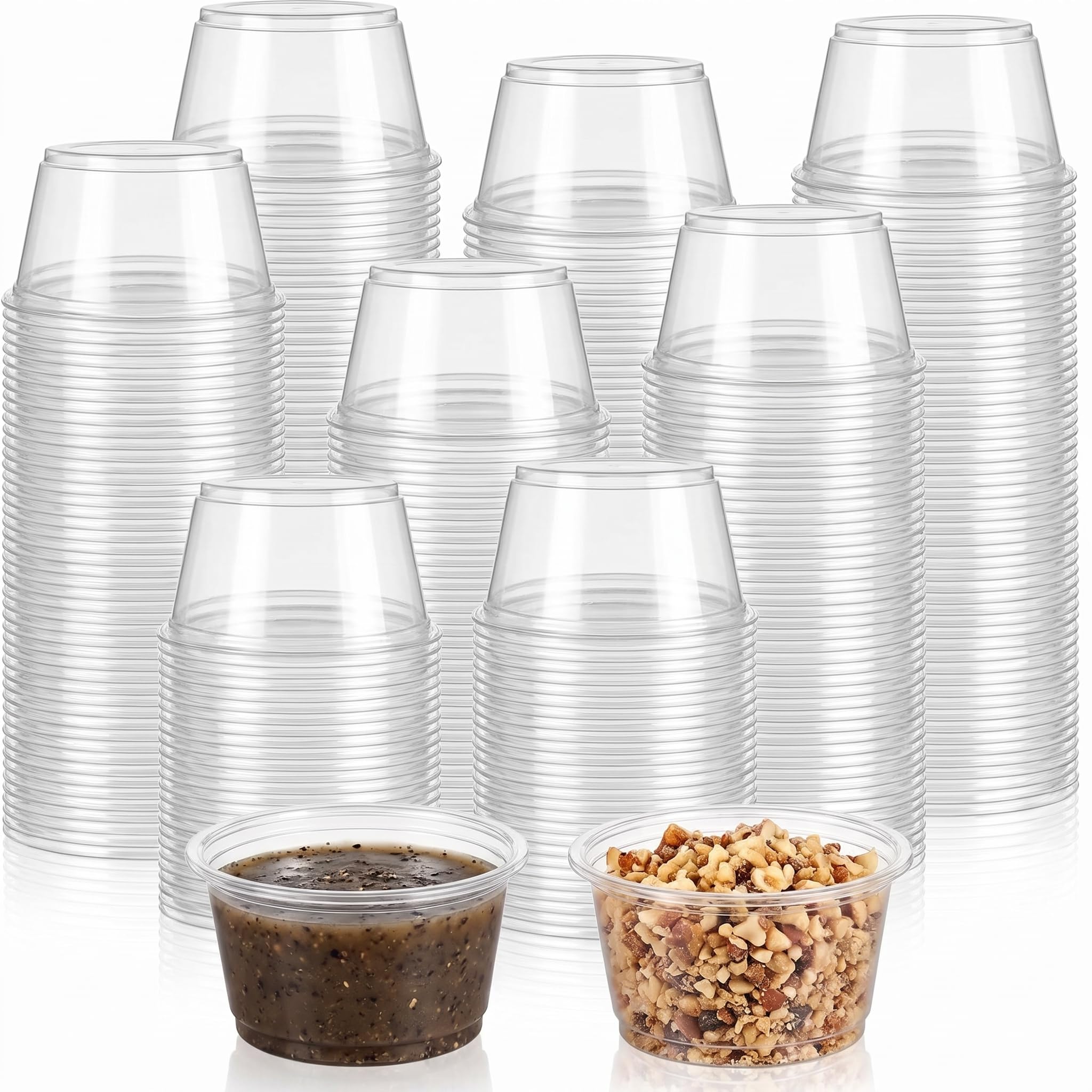 GGOLDMER 300 Pack 4oz Plastic Portion Cups with No Lids, Condiment Cups