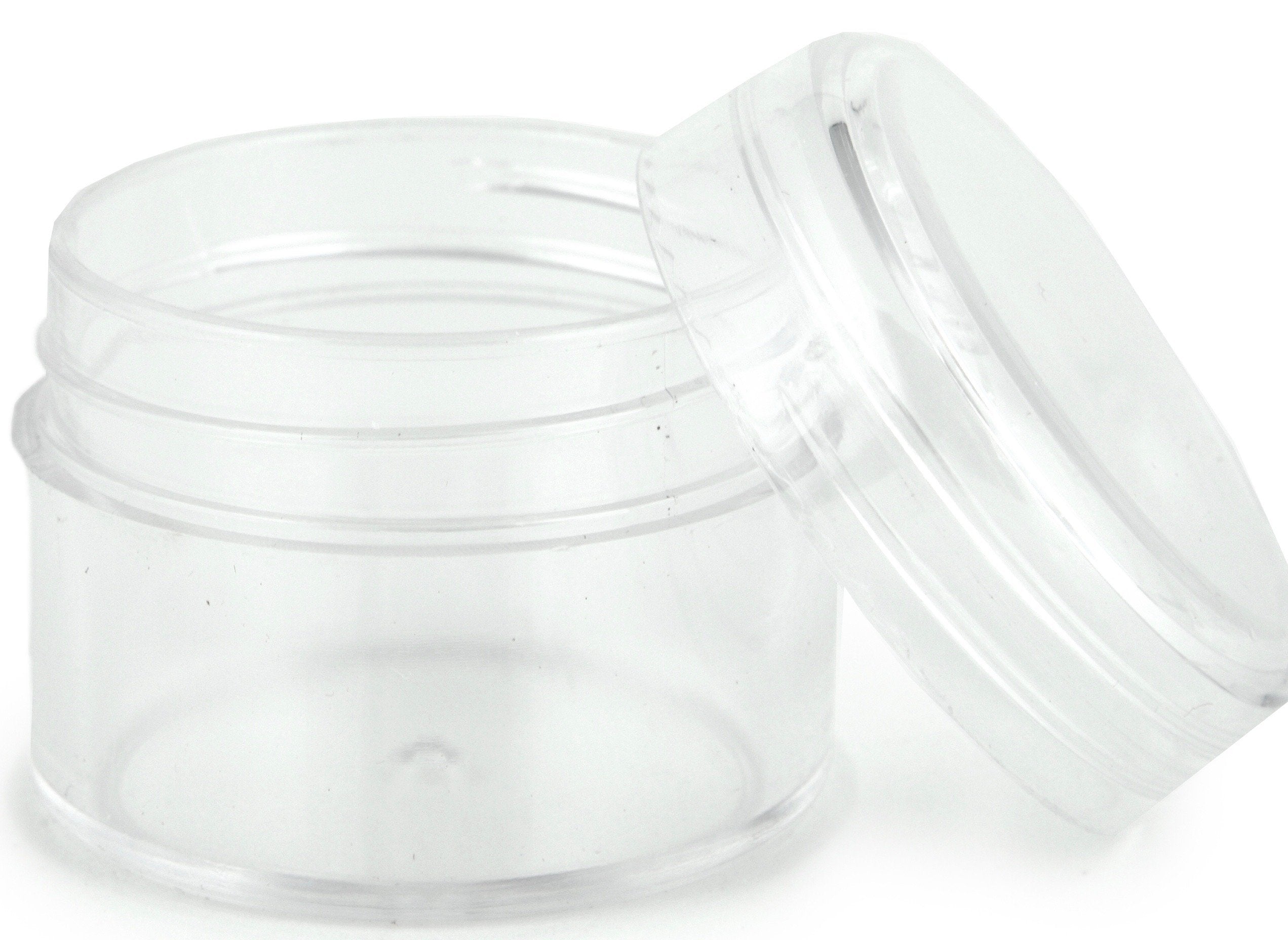 Vivaplex, 12 Clear, 1 Oz Plastic Pot Jars, Cosmetic Containers, With Lids.