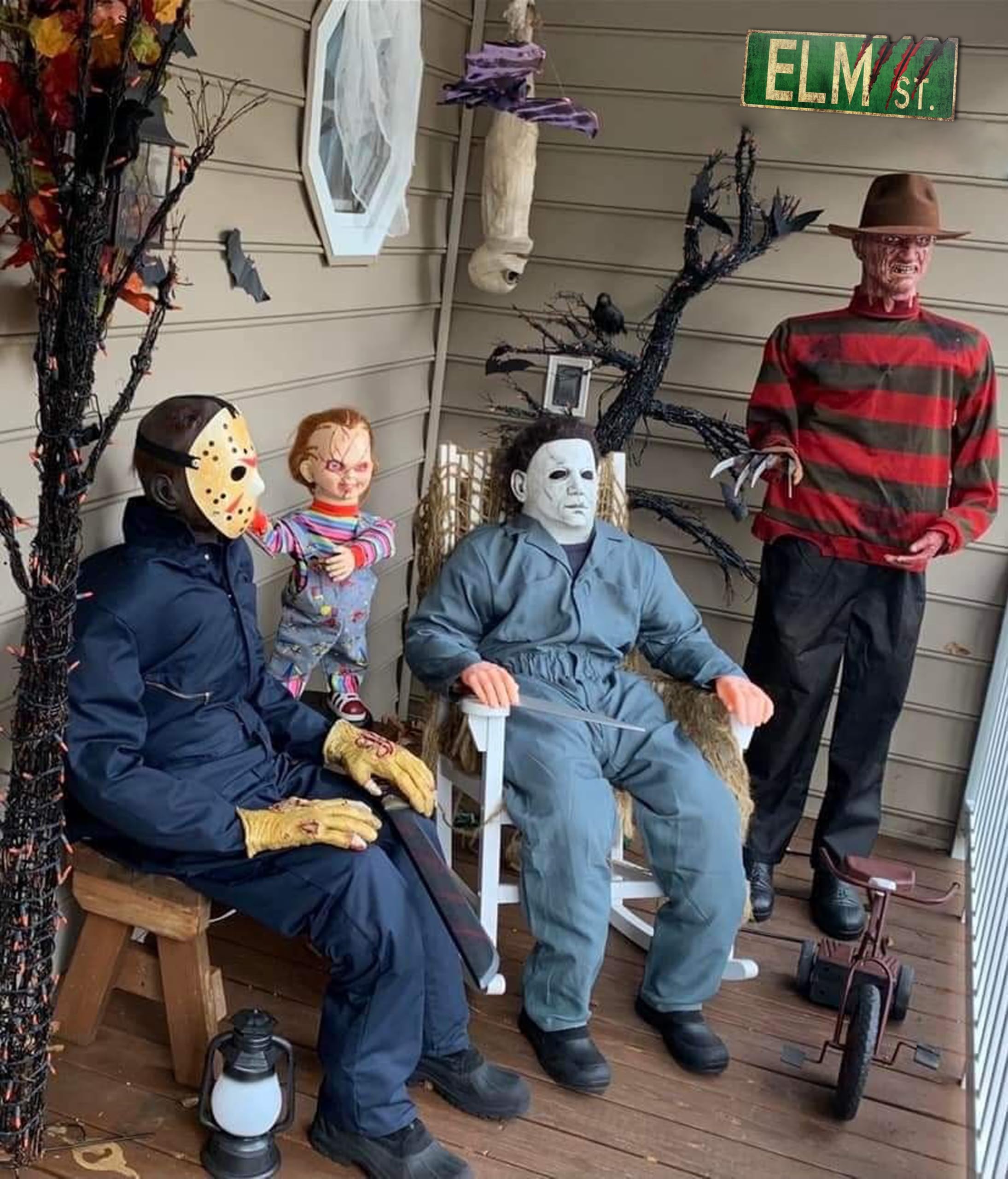 flinelife Wooden Elm Street Sign,16X6, Horror Movie Sign - Perfect For Horror Movie Lovers Sign Gift