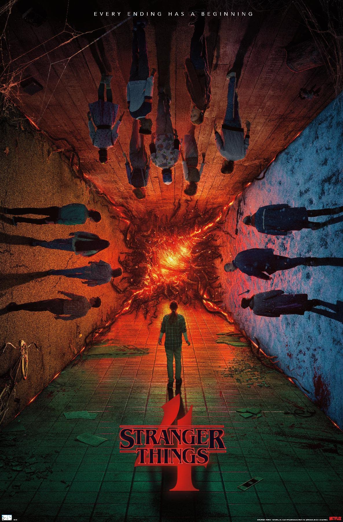 Trends International Netflix Stranger Things: Season 4 - Group Teaser One Sheet Wall Poster, 22.375'' X 34'', Unframed Version