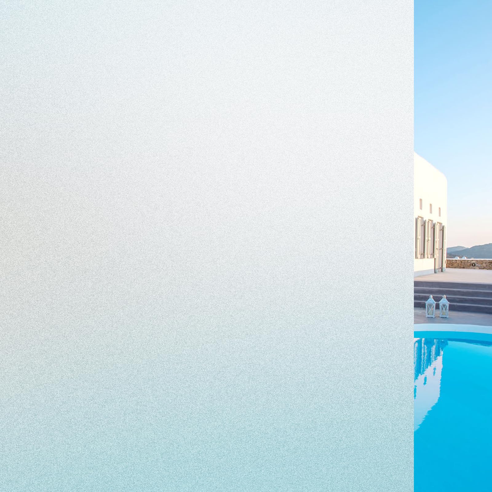 WPCTEV Window Privacy Film Frosted Glass Static Cling UV Sun Blocking Heat Control Window Tint Day and Night Insulation Home Bat