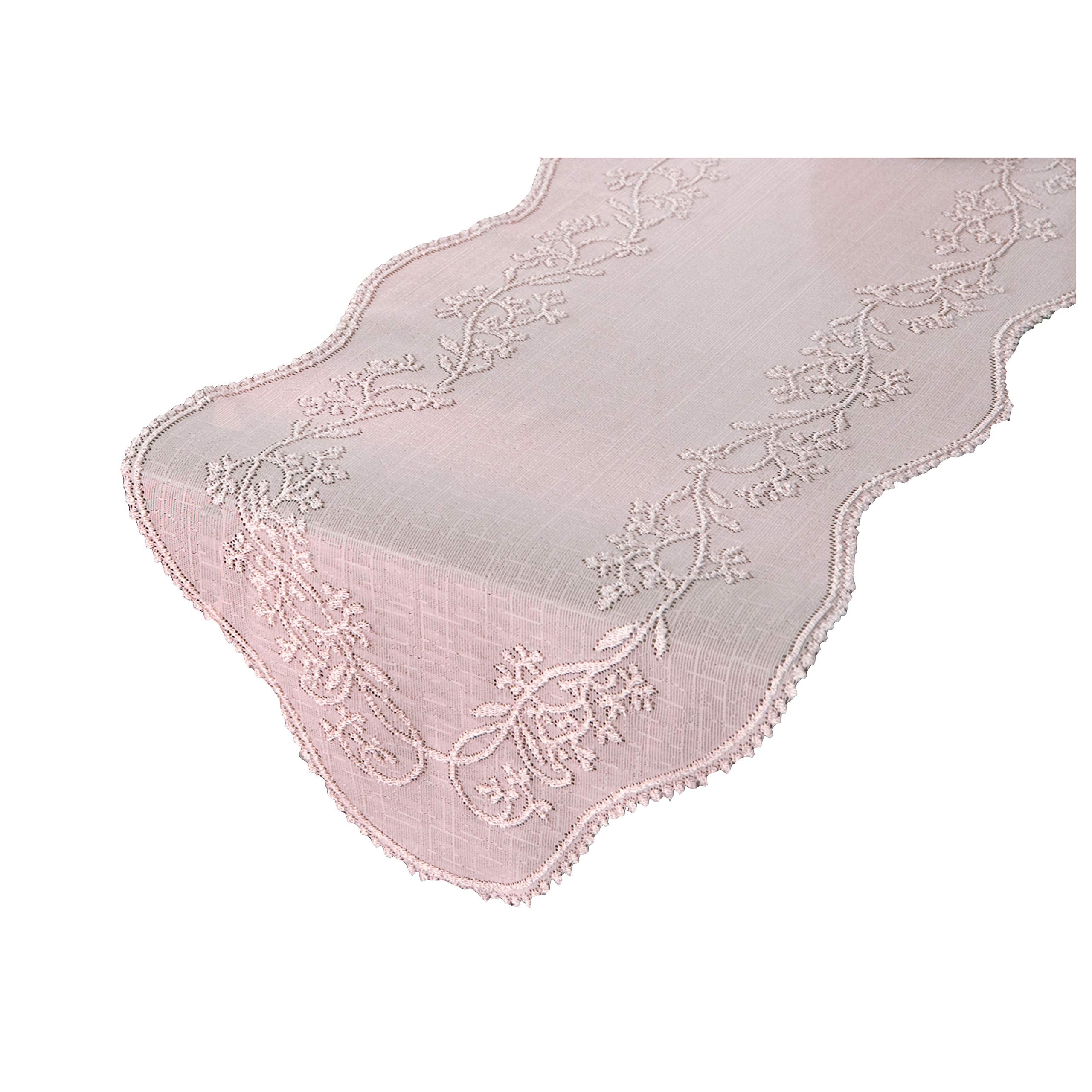 Heritage Lace Sheer Divine Table Runner, 14 By 48-Inch, White