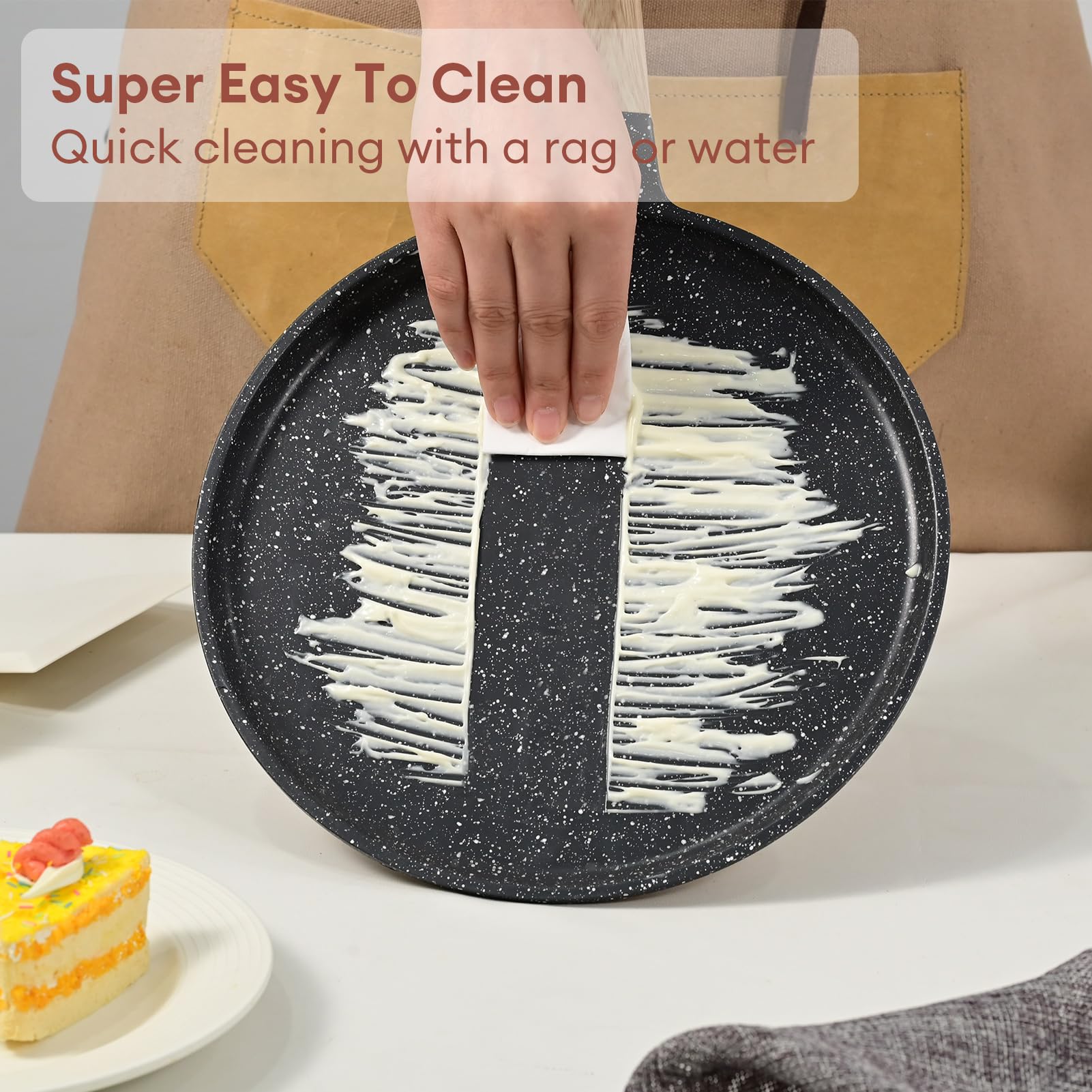 Jeetee Crepe Pan Nonstick, 11 Inch Comales Para Tortillas Griddle Pan For Stove Top, Granite Coating Flat Pancake Pan Dosa Tawa,