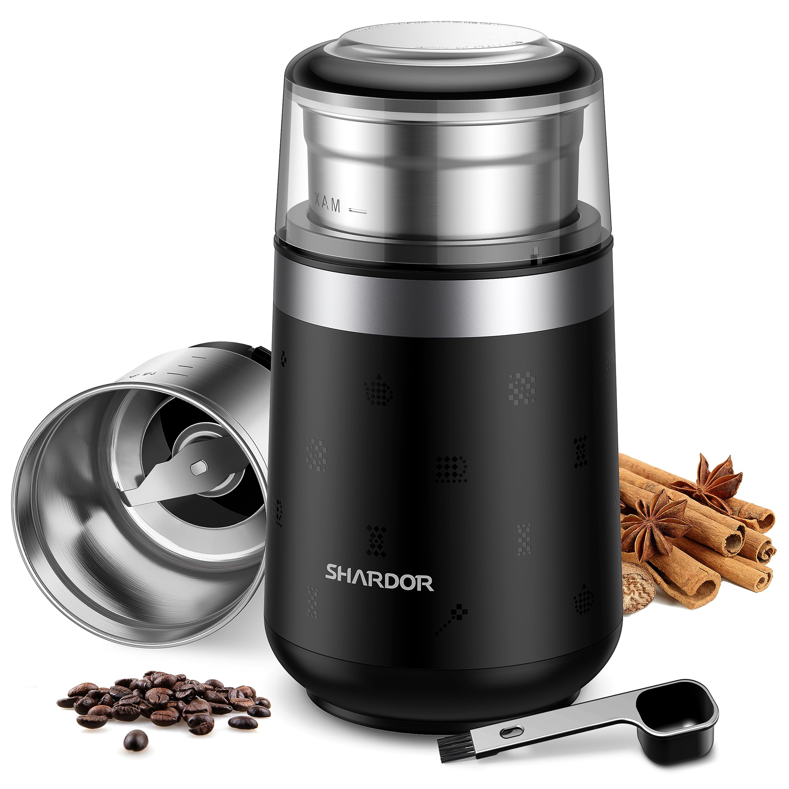 SHARDOR Super Silent Coffee Grinder Electric, Herb Grinder, Spice Grinder, Coffee Bean Grinder, Espresso Grinder with 1 Removabl
