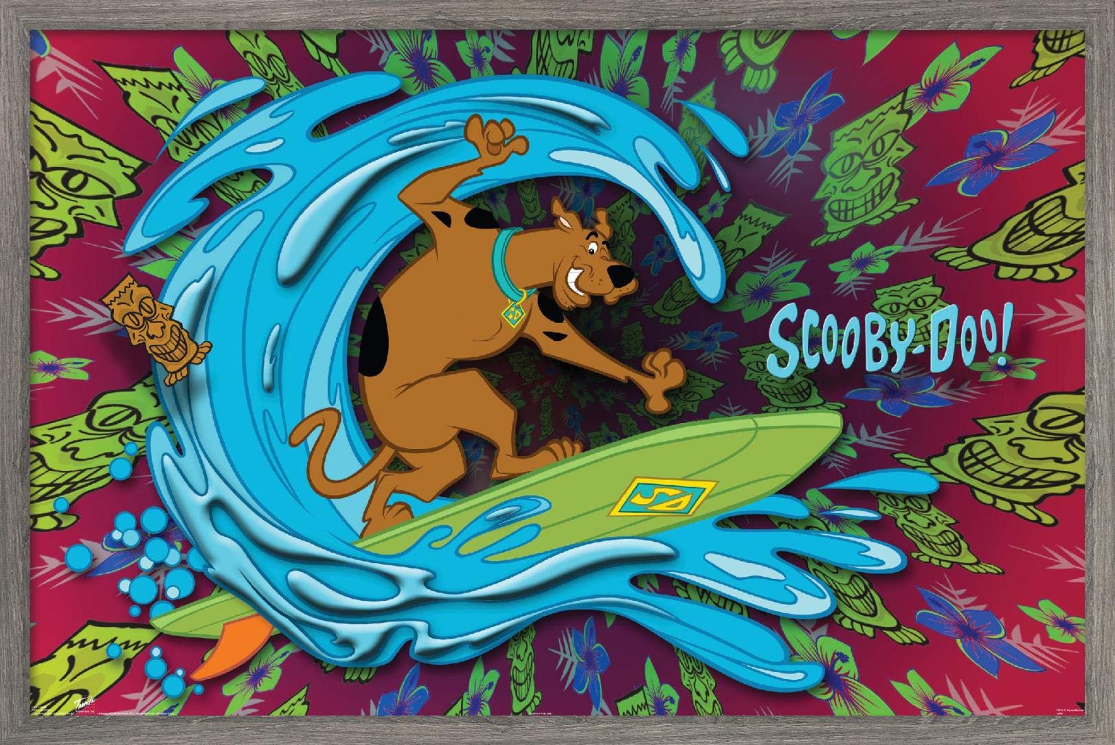 Trends International Scooby-Doo - Surf Wall Poster, 14.725'' X 22.375'', Barnwood Framed Version