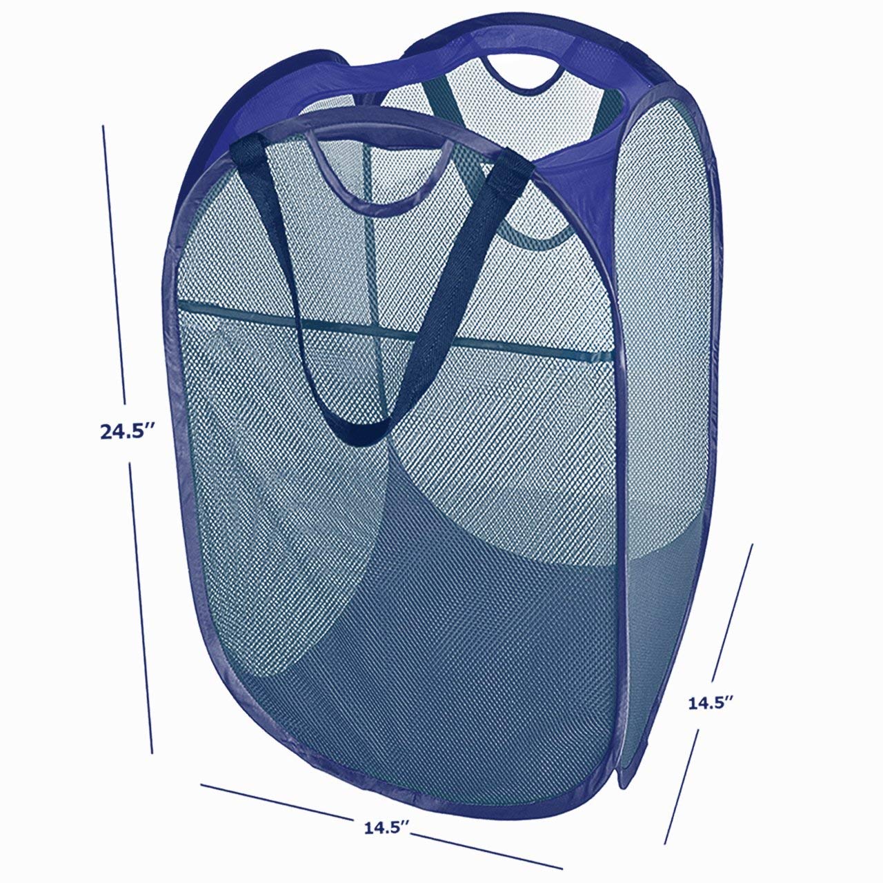 HOUSE AGAIN [Reinforced] Strong Mesh Pop-up Laundry Hamper, Quality Collapsible Laundry Basket with Durable Handles Solid Bottom