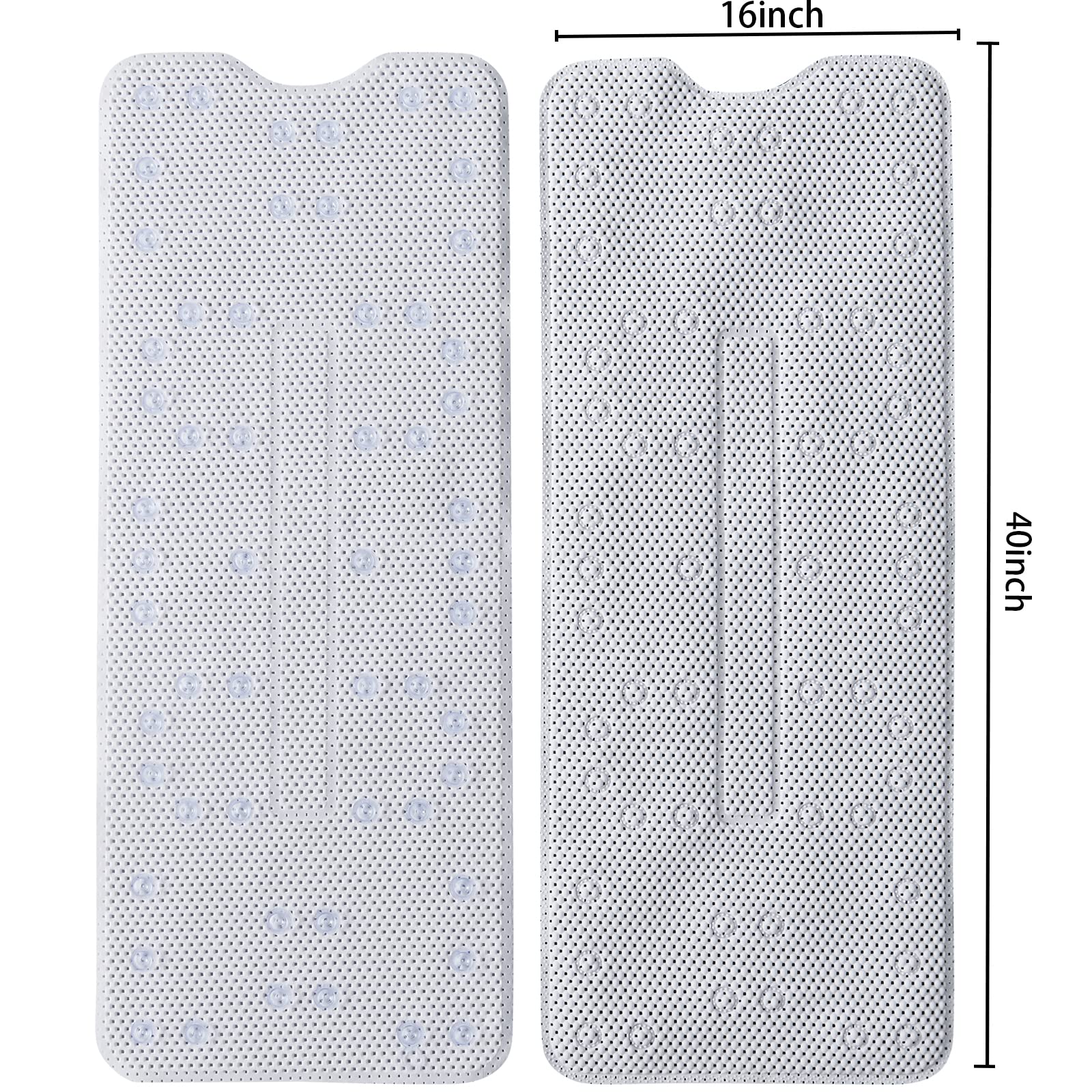 Yanzifly Bathtub Mat Non Slip Foam Soft Bath Mat For Tub 16X40 Extra Long, Bath Tub Mat Non Slip Shower Mats With Suction Cup Dr