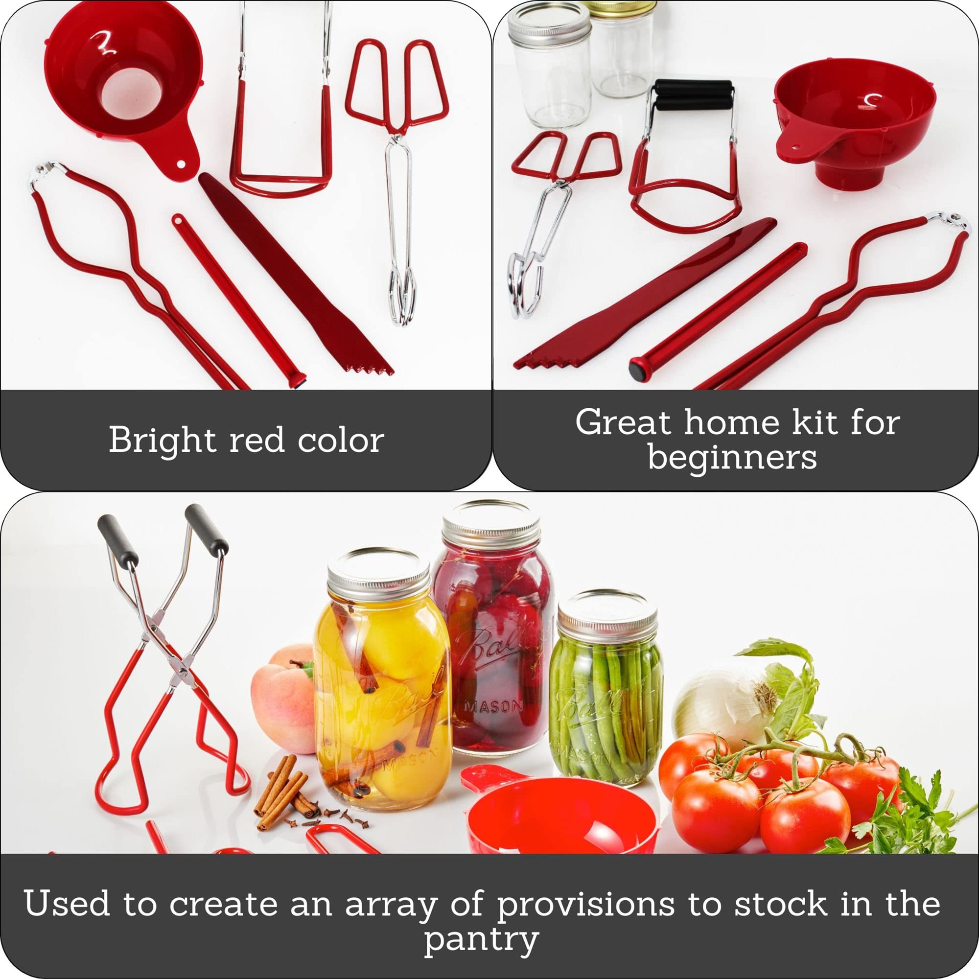 Mirro Tool Set Canning Kit, 6 Piece, Red