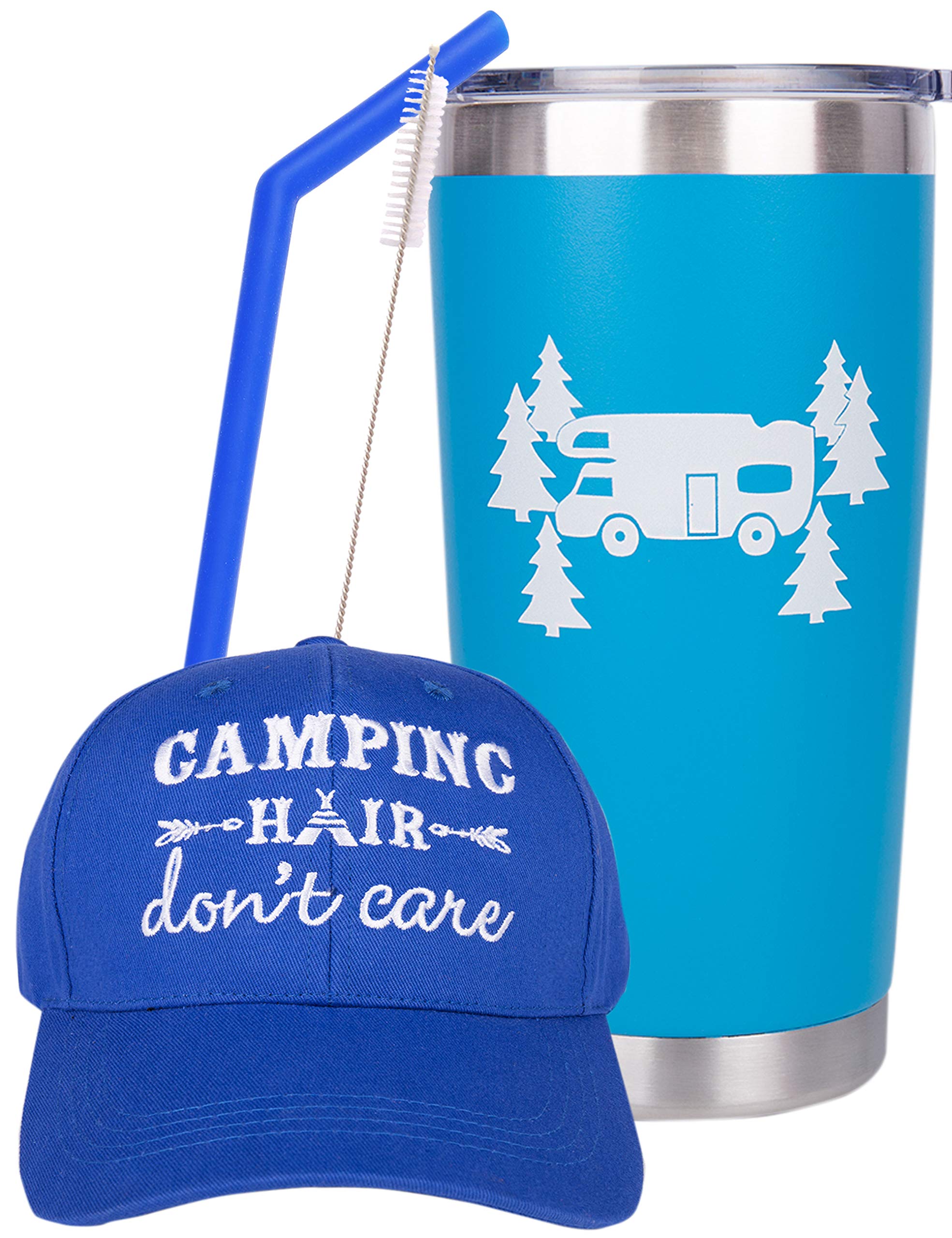 Littlebluedeer Happy Camper Gifts,Happy Camping Insulated Stainless Steel Tumbler,Camping Tumbler,Camping Cup,Camping Mug,Therma