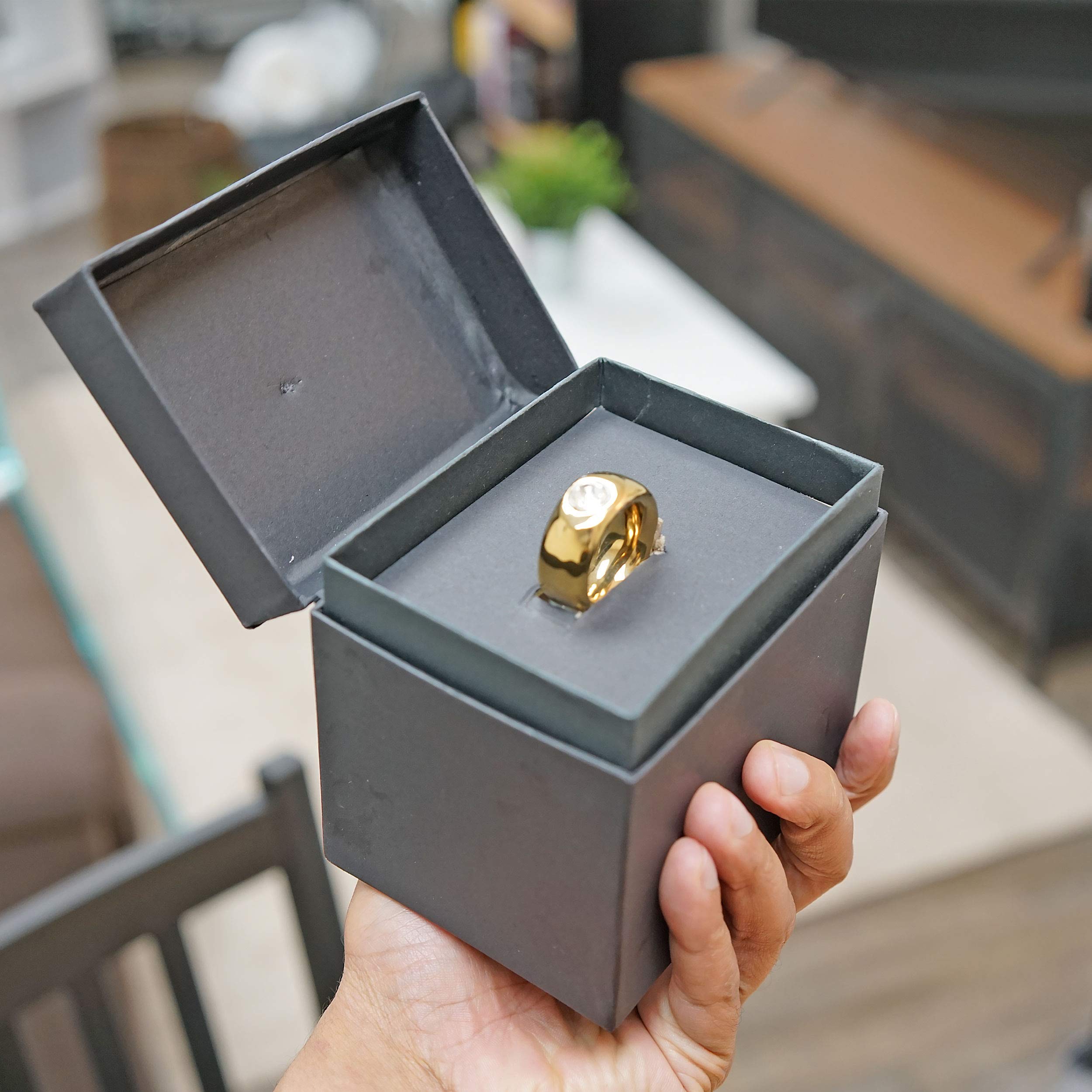 Fairly Odd Novelties Ceramic Engagement 2 Carat Solitaire Ring Novelty Gag Gift Mug, Gold