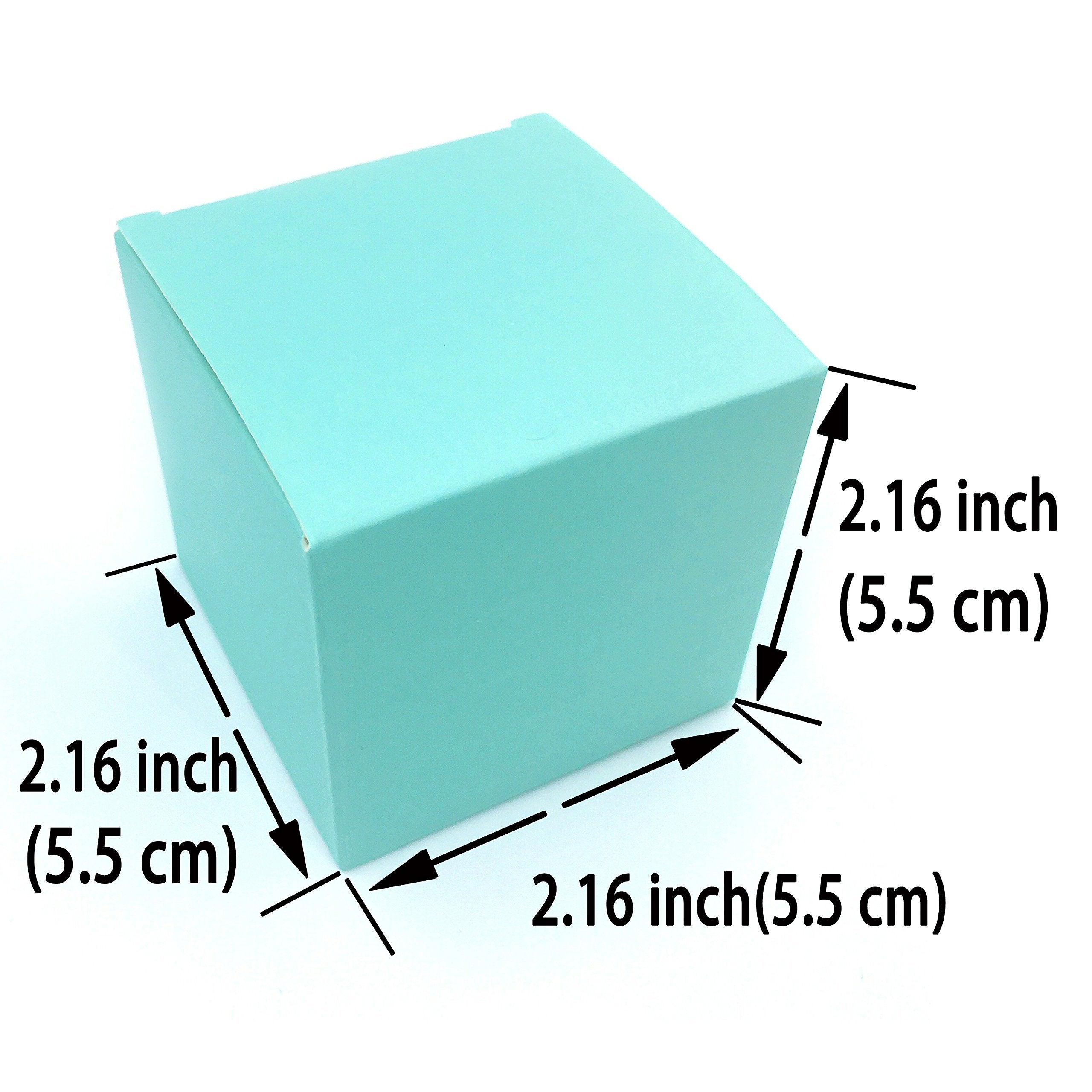 Small Cube Turquoise Candy Treat Boxes Bulk Teal Blue Gift Boxes Wedding Favors Baby Bridal Shower Birthday Party Boxes Supplies