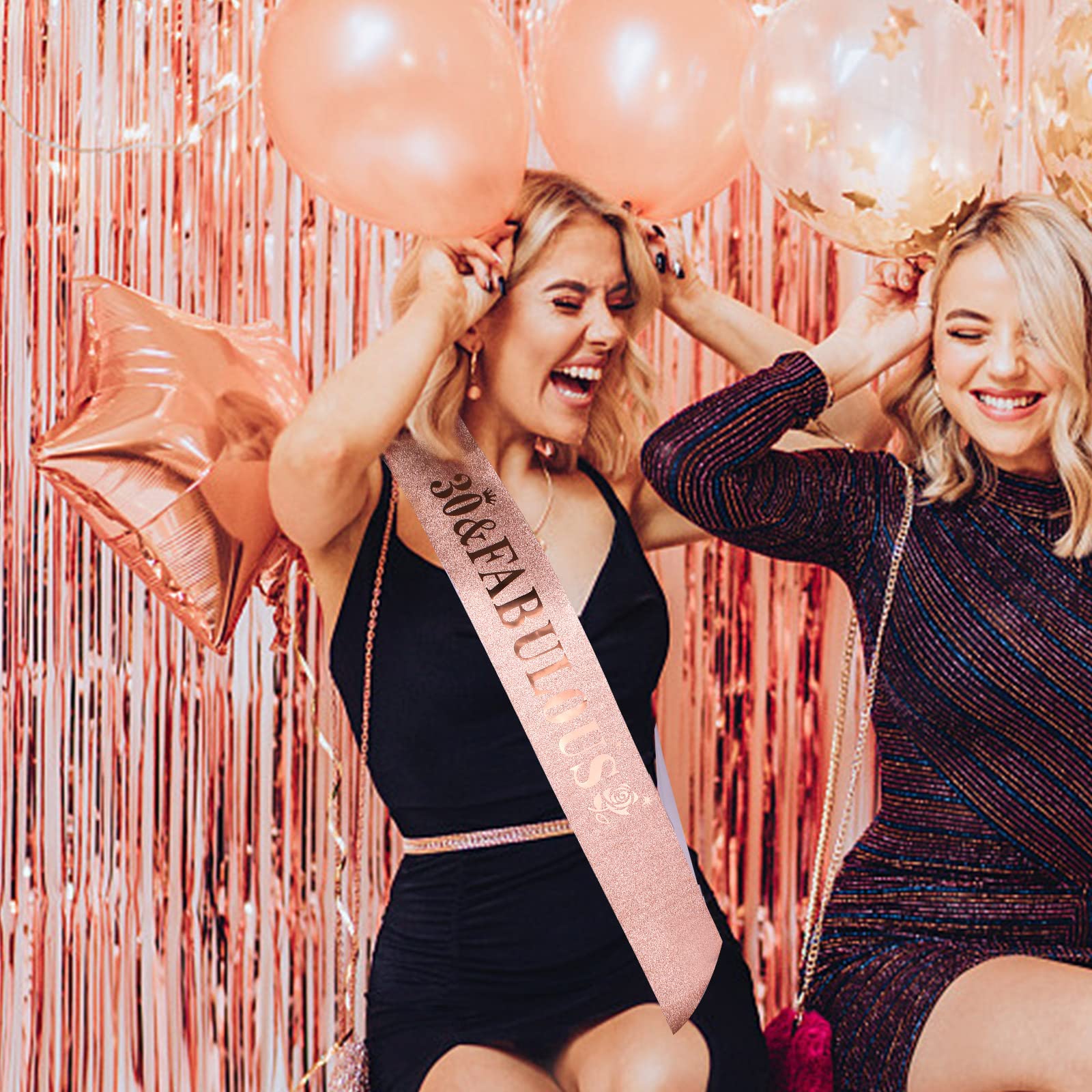 30Th Birthday Sash And Tiara For Women, 30Th Birthday Decorations For Women, 30Th Birthday Sash, Rose Gold 30 & Fabulous Birthda