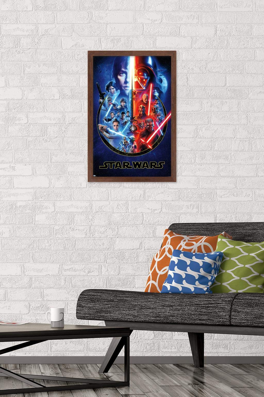 Trends International Star Wars - Skywalker Saga Wall Poster, 14.725'' X 22.375'', Mahogany Framed Version