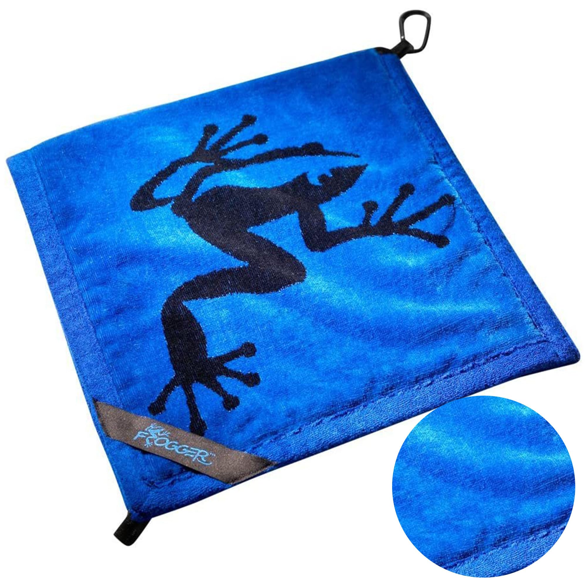 Frogger Amphibian 2-In-1 Golf Towel With Wet And Dry Technology, Blue/Black, Premium Golf Bag Accessory For Men And Women With C