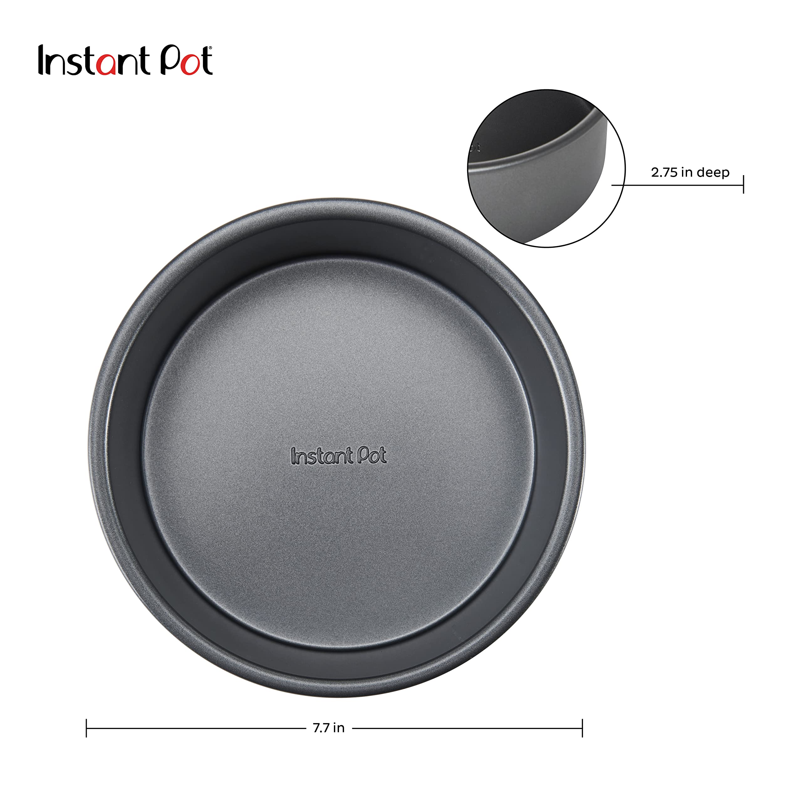 Instant Pot Official Round Cake Pan, 7.7-Inch, Gray