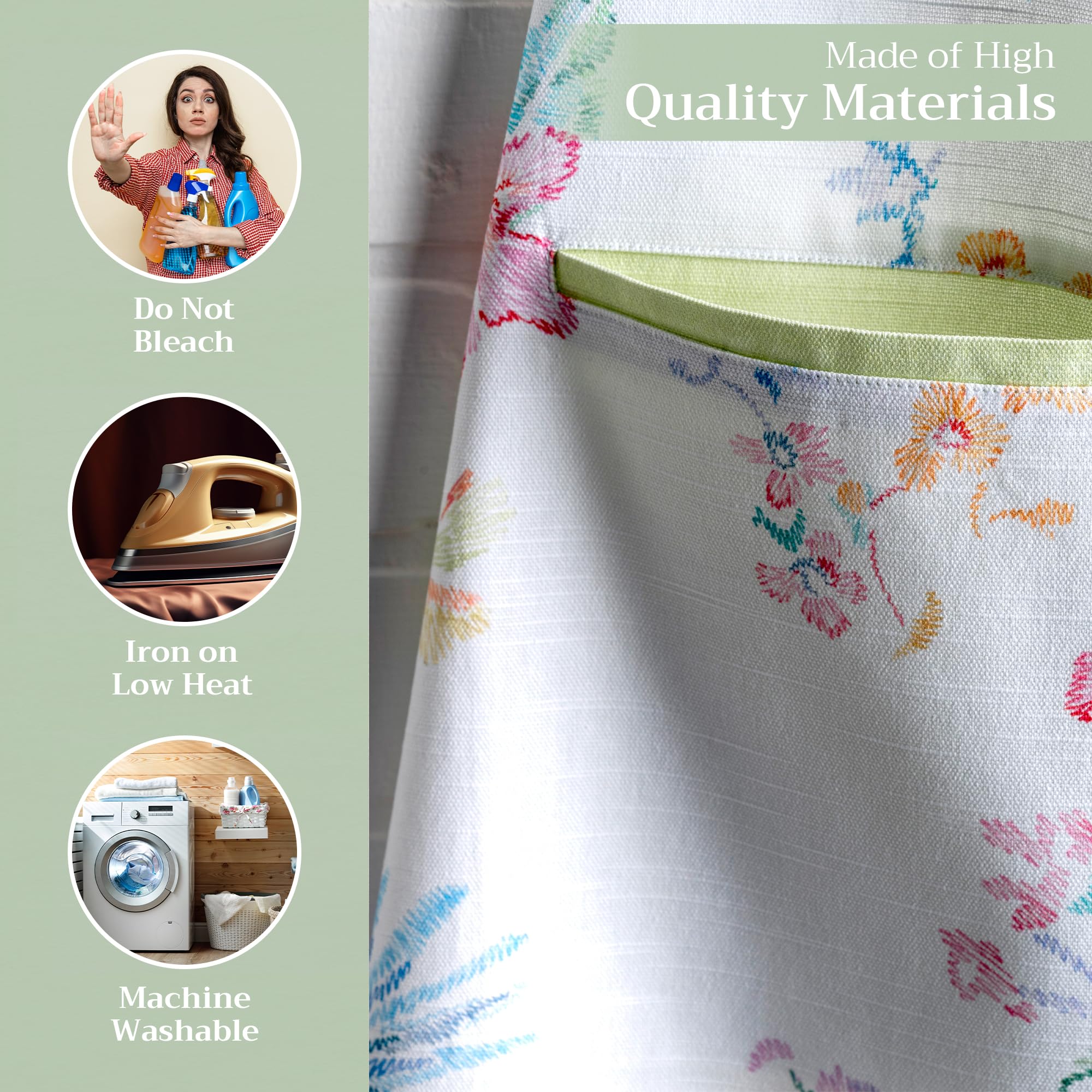 Maison d ' Hermine Apron 100% Cotton 27.50 ''x31.50 '' 1 Piece Adjustable Neck Strap Cloth Apron with Center Pocket for Gifts  Chef  Women & Men  Wedding  Paradise Island - Spring/Summer