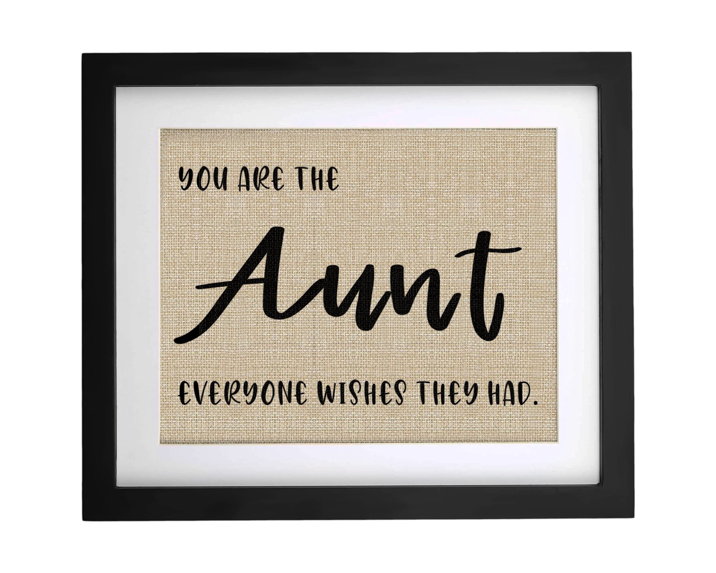 Framed Burlap Print Gifts For Aunt From Niece, Nephew - Aunt Birthday Gifts For Aunt Mother'S Day, Christmas