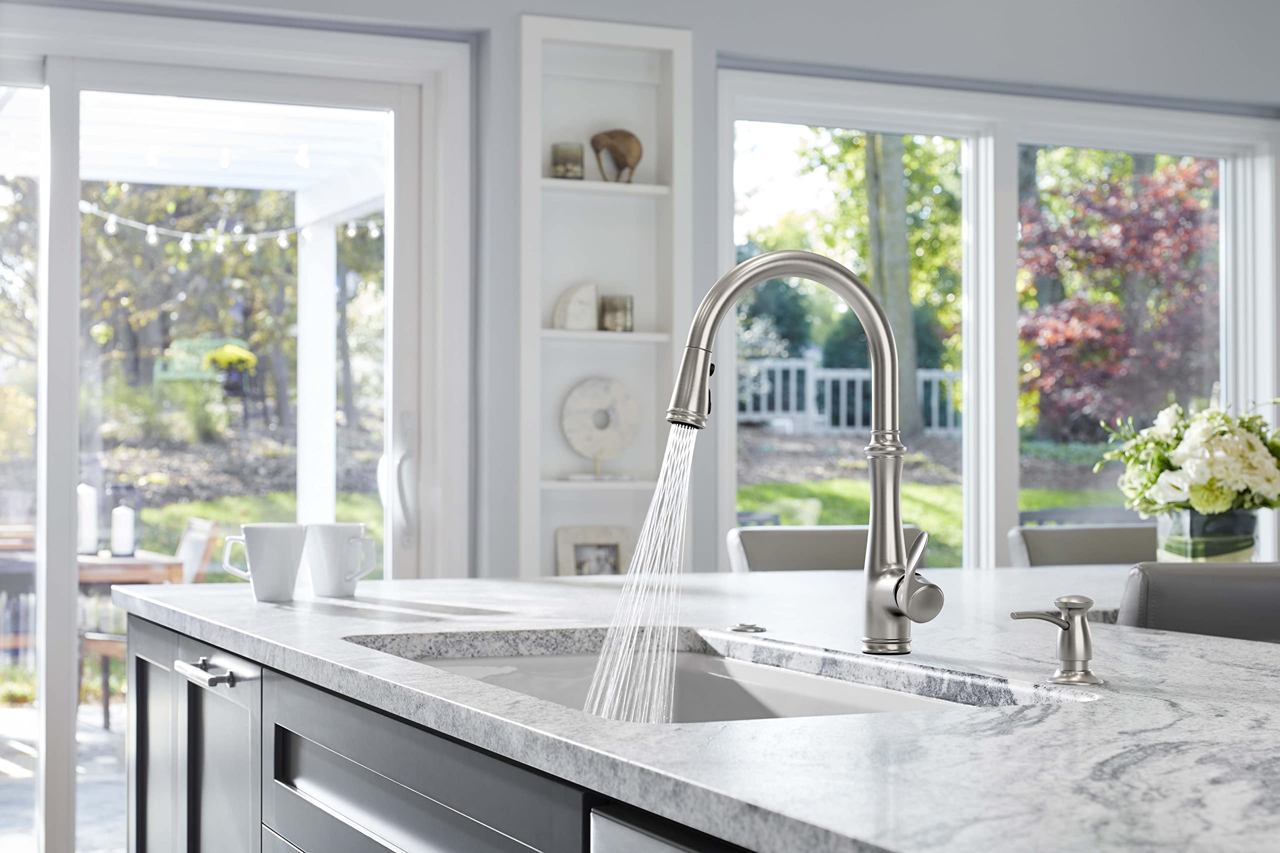 Kohler K-29108-Vs Bellera Touchless Kitchen Sink Faucet, Kitchen Faucet With Pull Down Sprayer, Touchless Faucet For Kitchen Sin