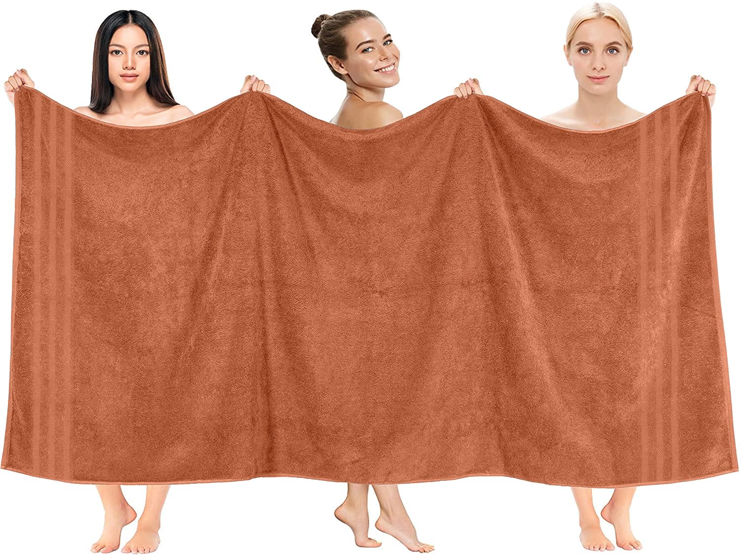 Dan River 100% Cotton Jumbo Bath Sheets - Ultra Soft & Absorbent Towels For Home, Spa, Gym 35   X70    -Orange