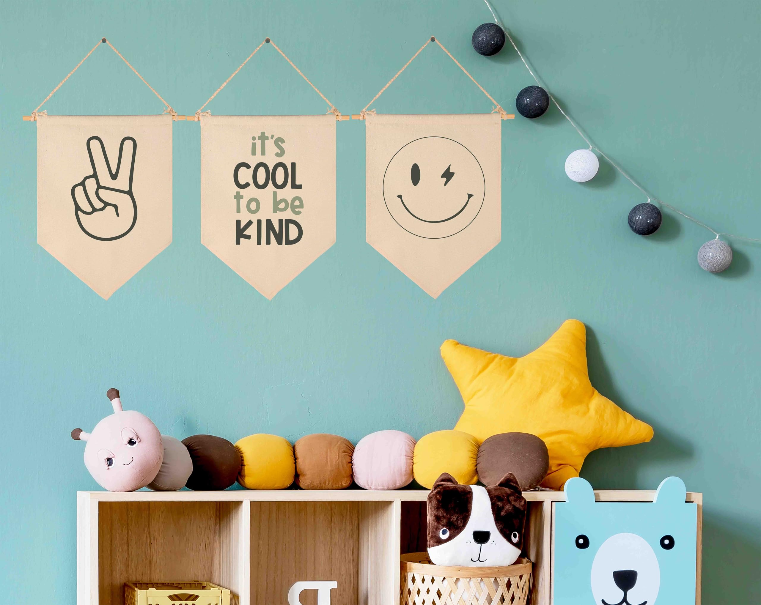 It s Cool to Be Kind-Flag Decor Gifts for Baby Boys Girls Kids-Canvas Hanging Banner Wall Sign Decor Gifts for Nursery Baby Room