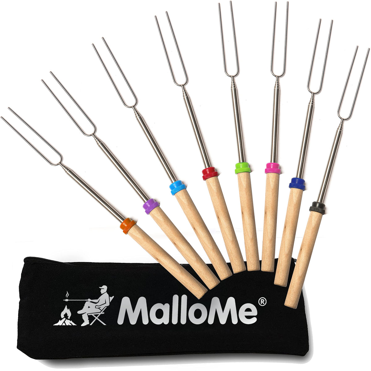 Mallome Smores Sticks - Marshmallow Sticks For Fire Pit Long - Smores Kit For Fire Pit Marshmallow Roasting Sticks, Smore Hot Do