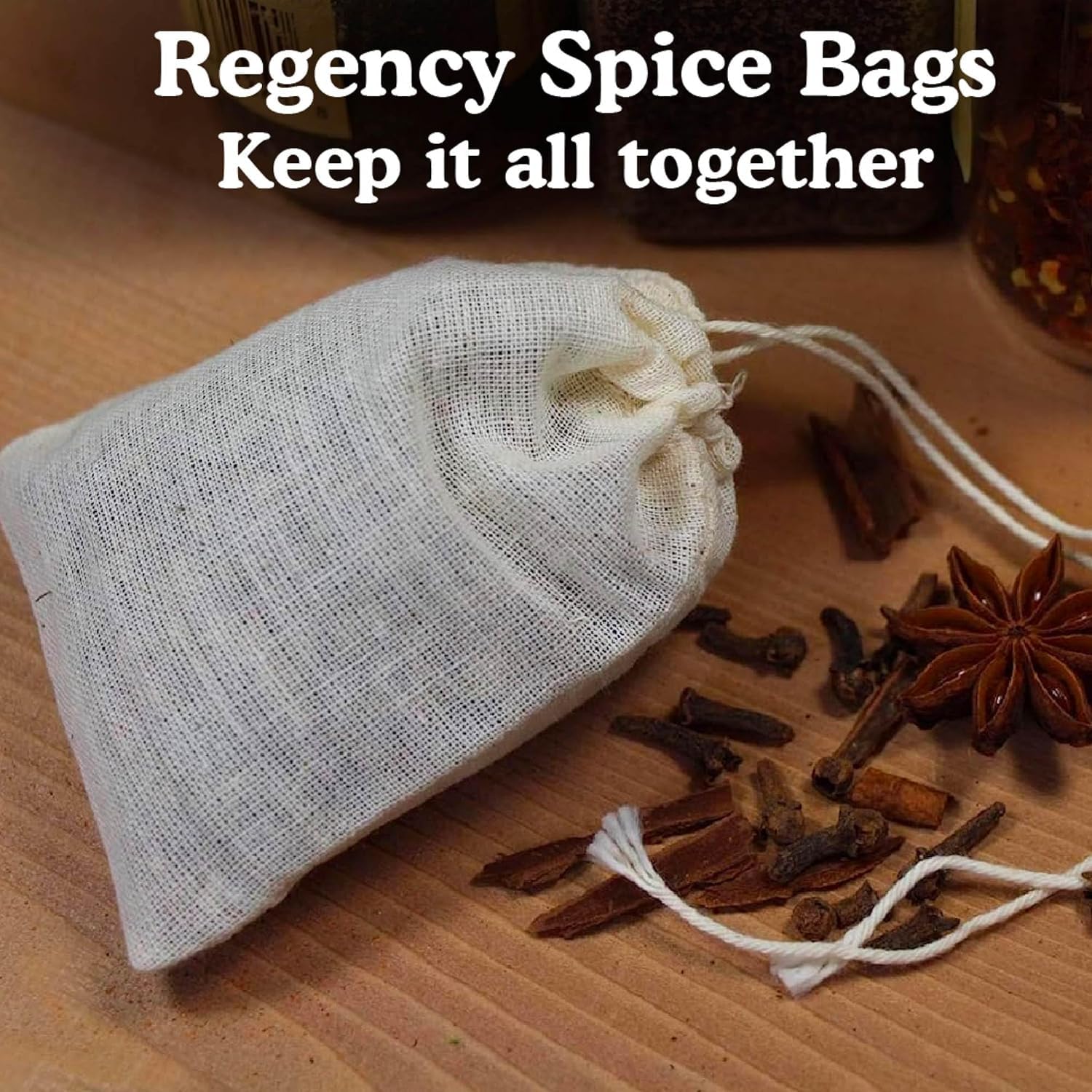 Regency Wraps 100% Cotton Drawstring Bag, Pouches For Enclosing Bulk Spices, Tea, Potpourri, And Jewelry, 100% Cotton Mini Bags,
