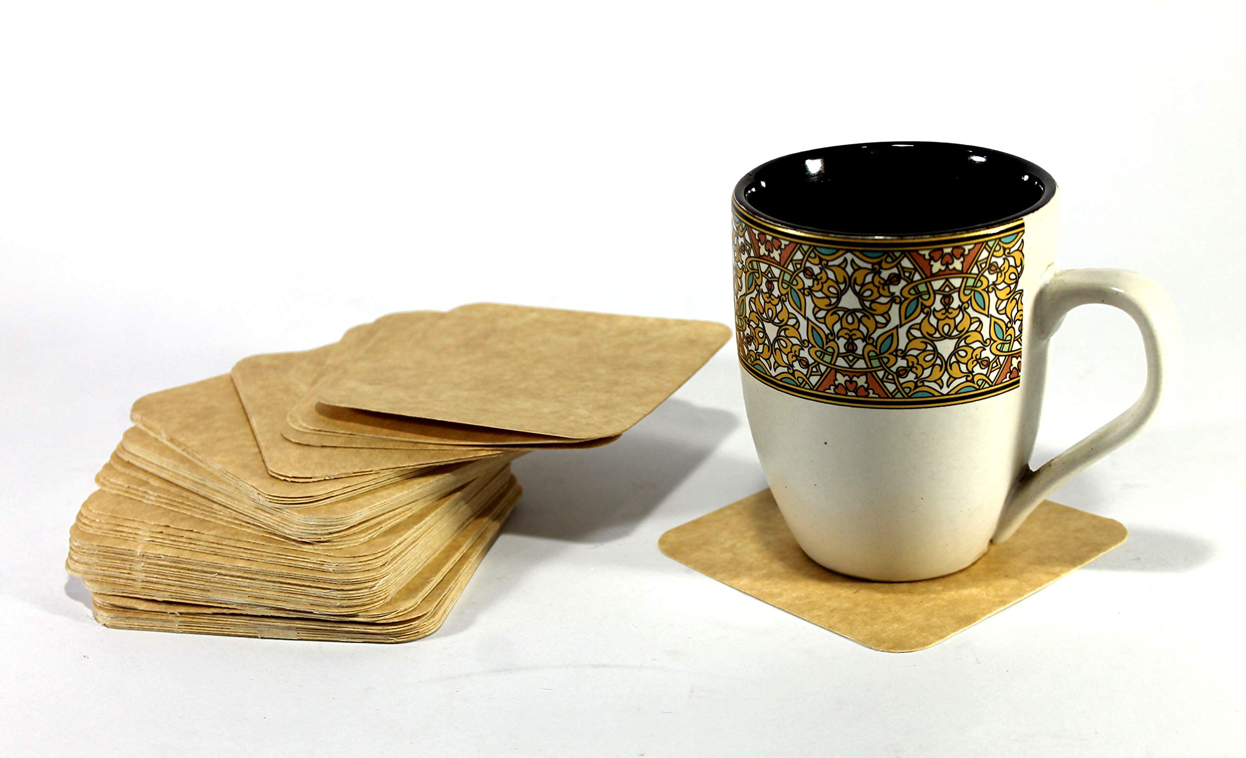Esplanade Disposable Coaster - Made Of Paper (Set Of 100) - Use And Throw Reversible Coasters - Perfect For Bar, Hotel, Restaura