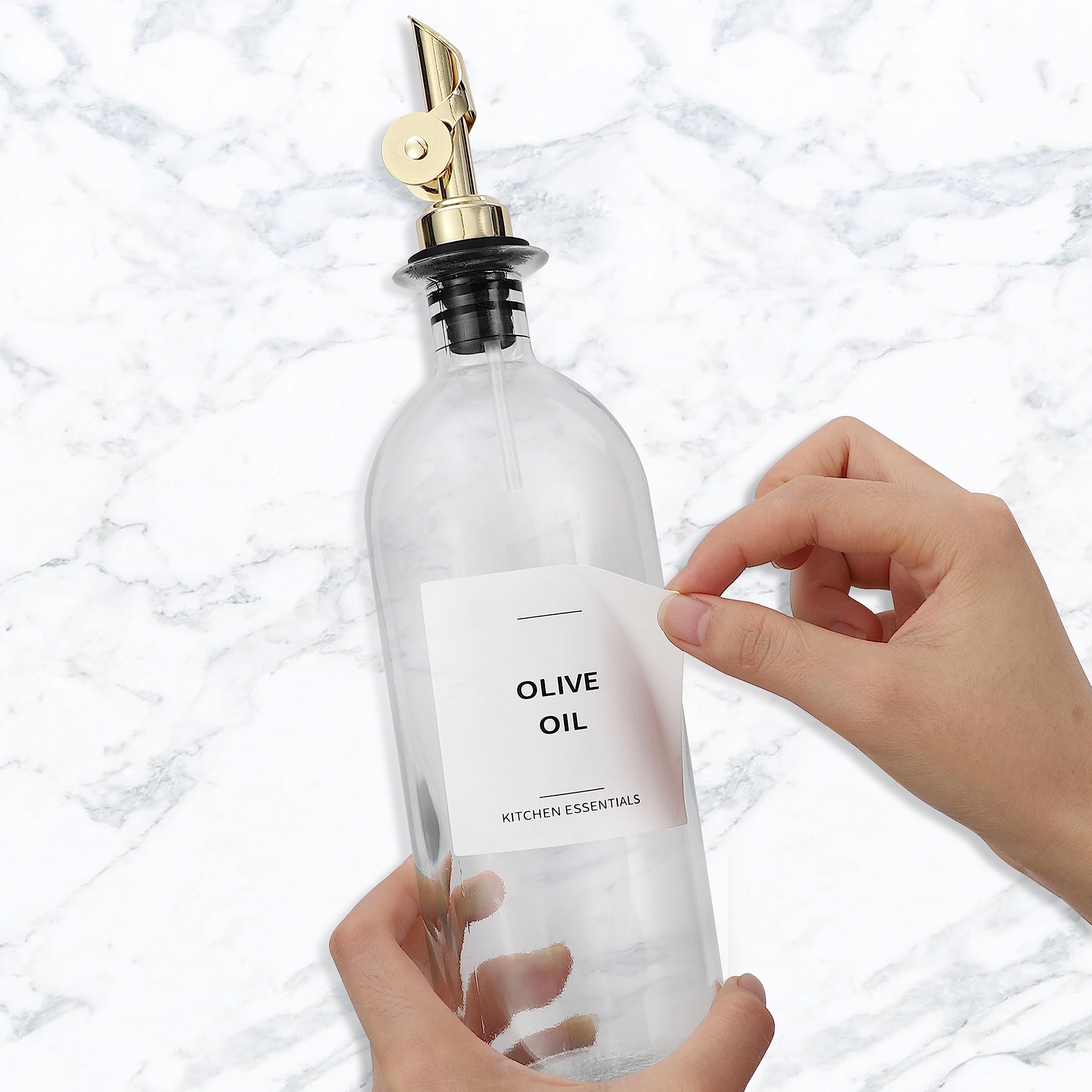 Spaceneat Olive Oil Dispenser Bottle For Kitchen, Coffee Syrup Dispenser - Elegant Olive Oil Bottles For Kitchen - Glass Cooking