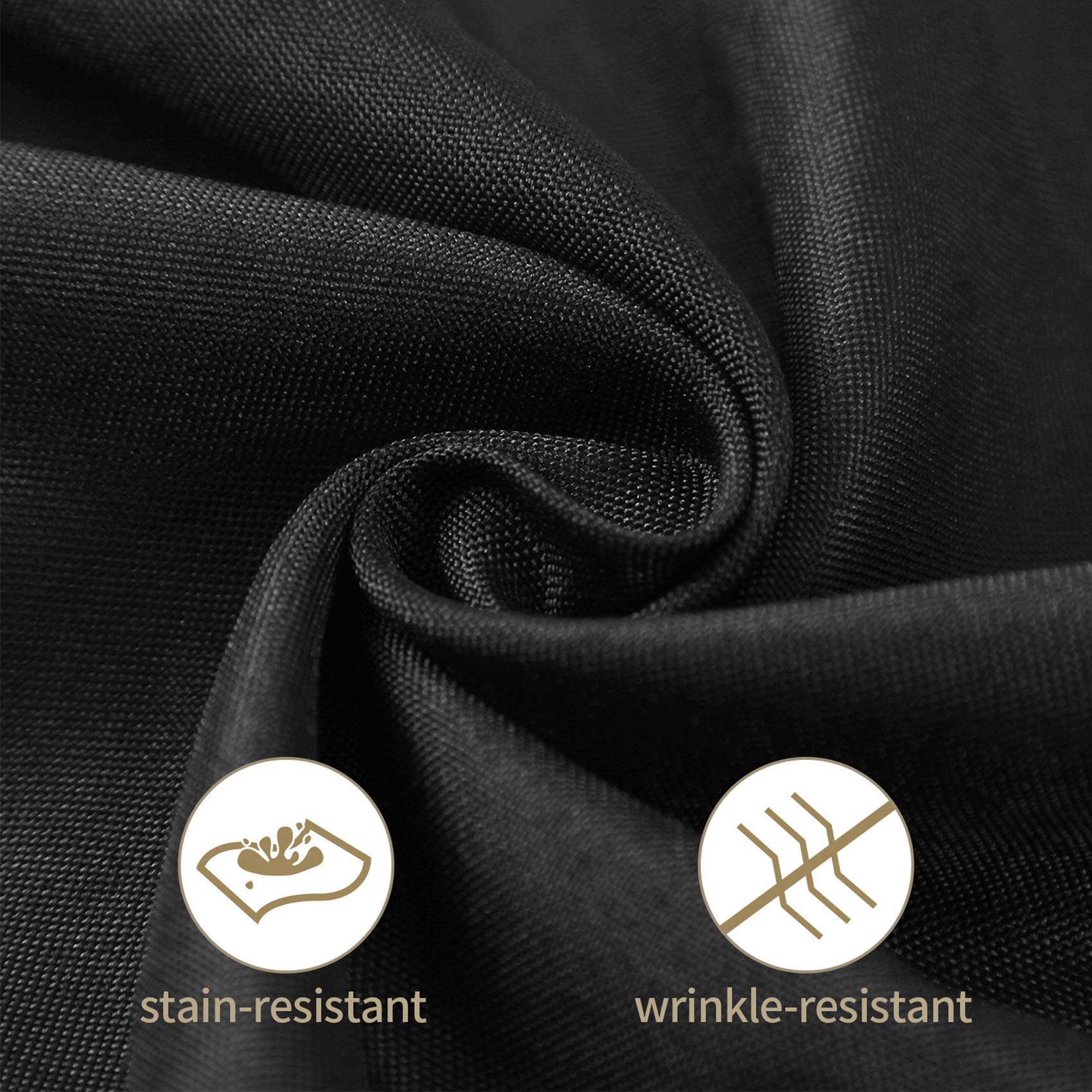 Ascoza 2Pack 52X52 Inch Black Square In Polyester Fabric Tablecloth For Wedding,Banquet,Restaurant And Parties