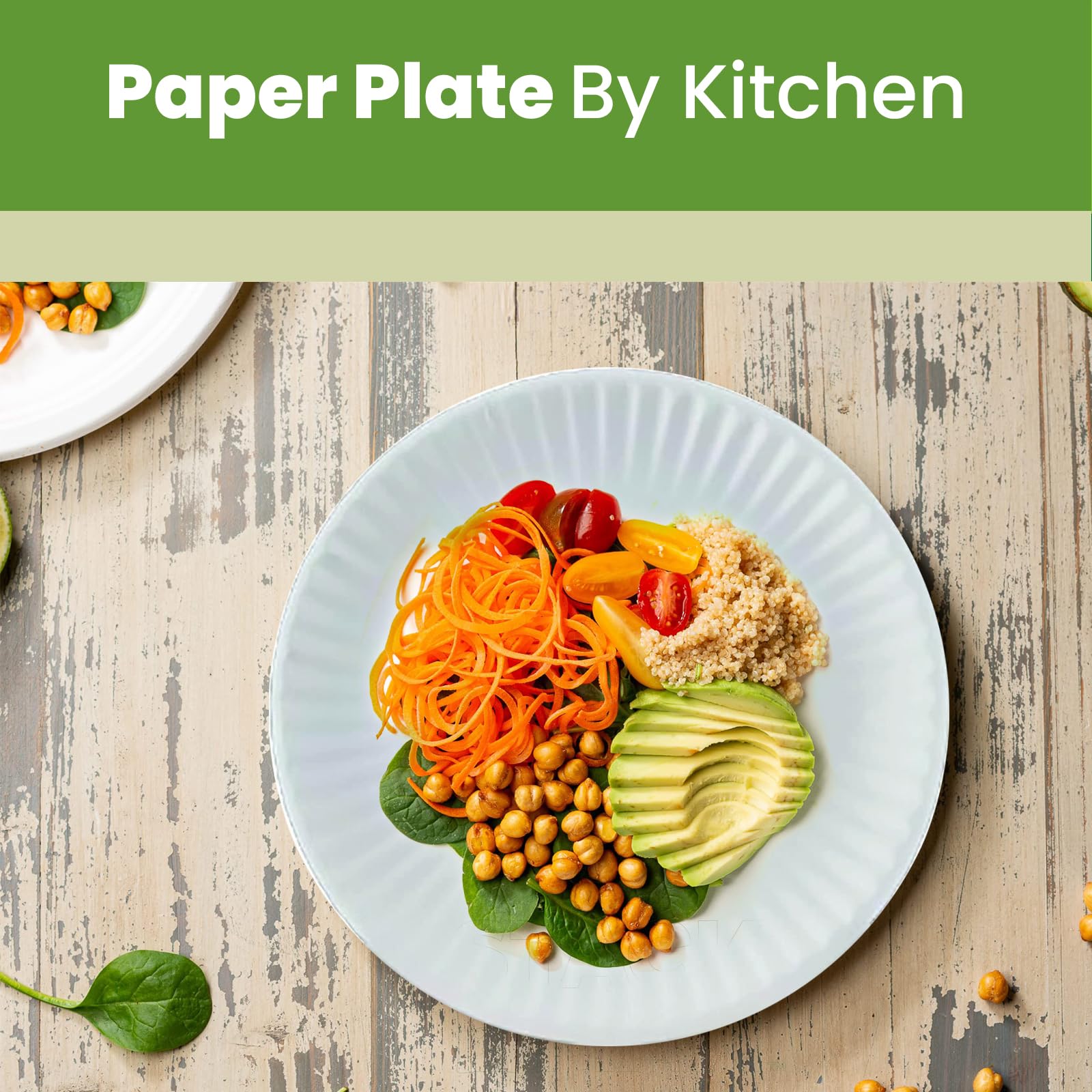 Perfect Stix 9 Inch Paper Plates (Pack of 500) Uncoated White Paper Plates. 9 Inches.