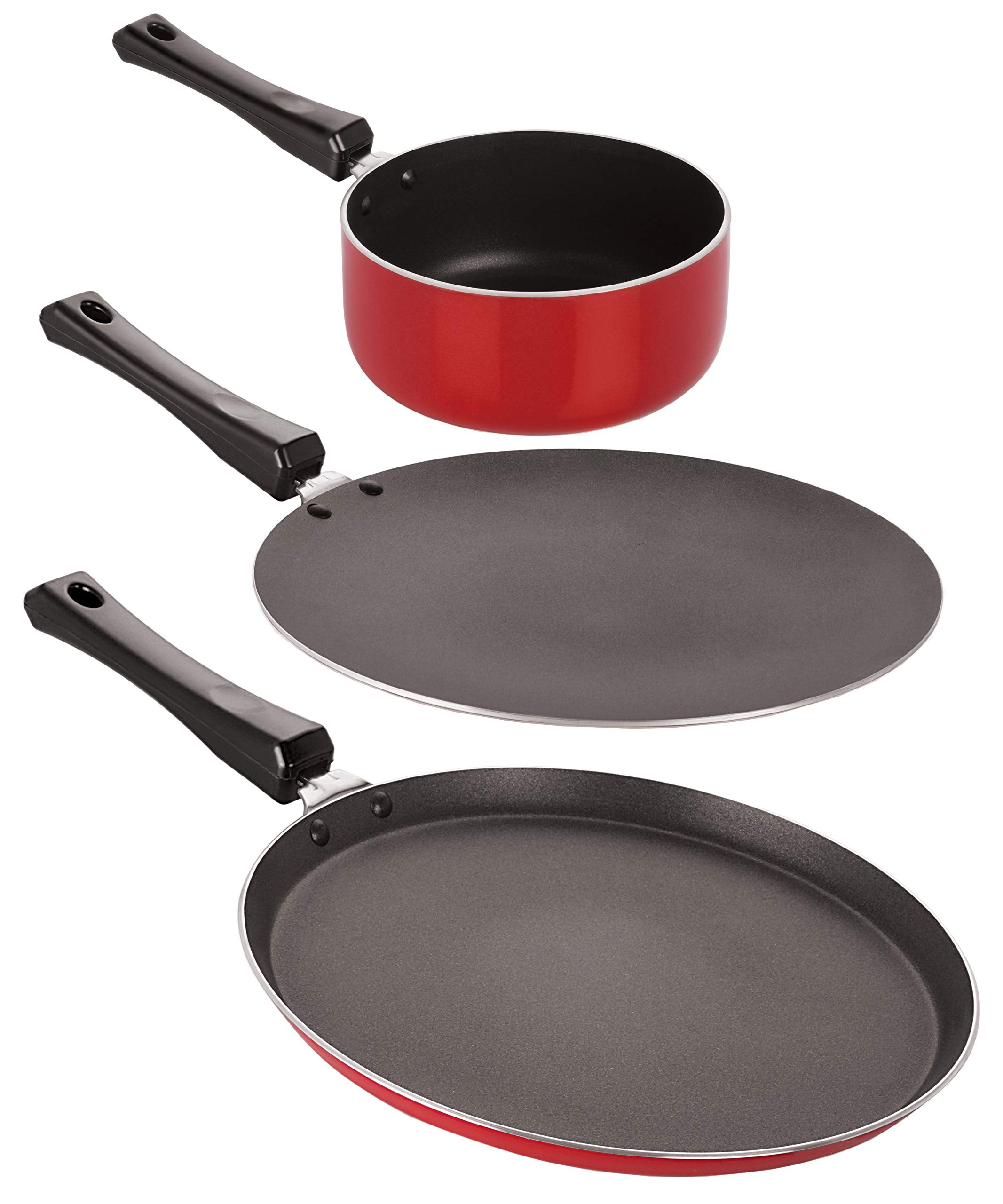 Nirlon NonStick Gas Compatible Aluminium Cookware Utencil Gift Set, 3 Piece
