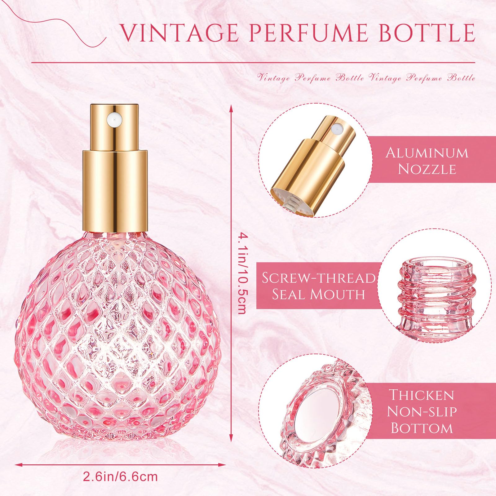 Teenyyou 8 Pack 100Ml Glass Perfume Bottles Retro Empty Perfume Bottle Refillable Decorative Fine Mist Spray Bottles For Women A
